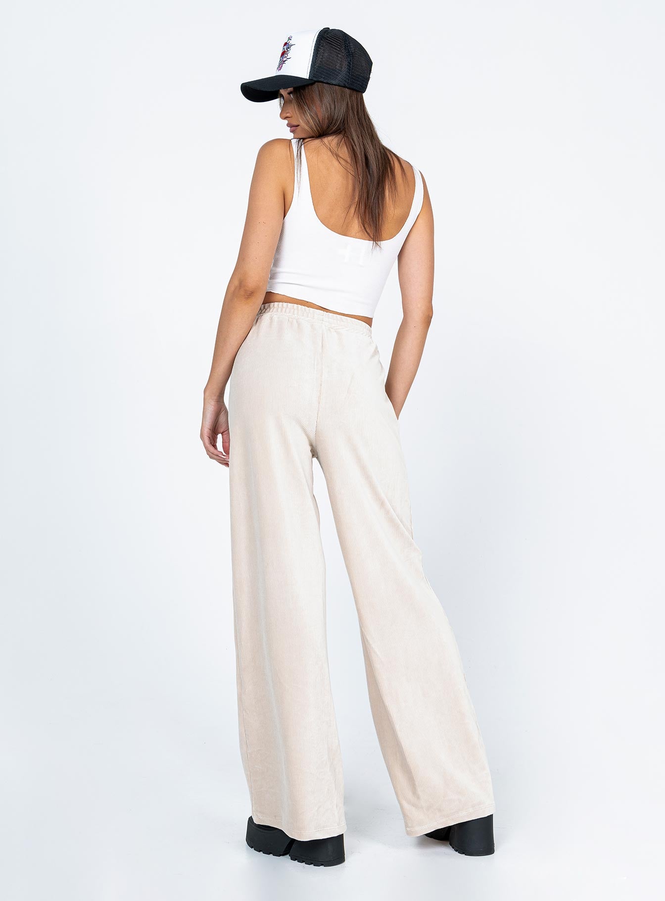 Motel Obeli Trouser Rib Cream-Vipp Girl