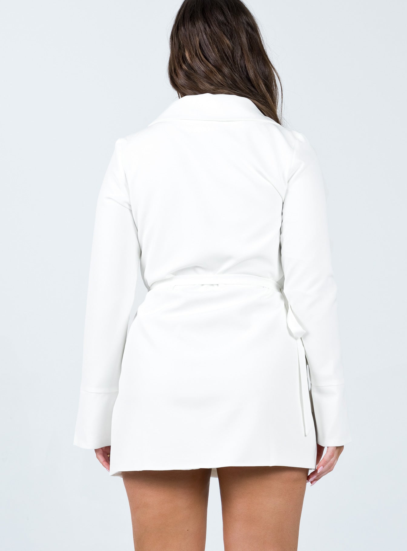 Kyah Wrap Blazer Dress White-Vipp Girl