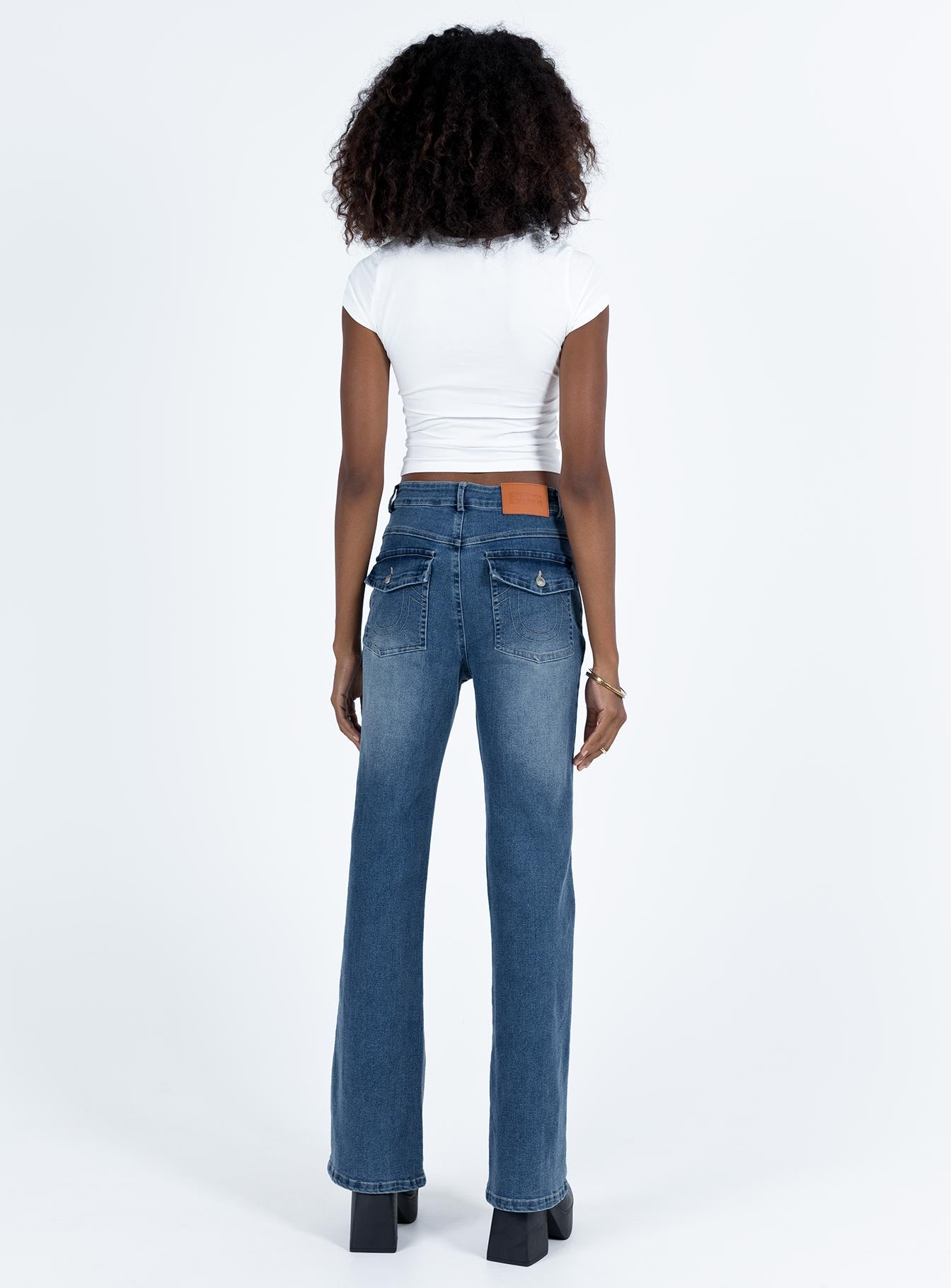 Carvalho Flare Jeans Mid Wash Denim-Vipp Girl