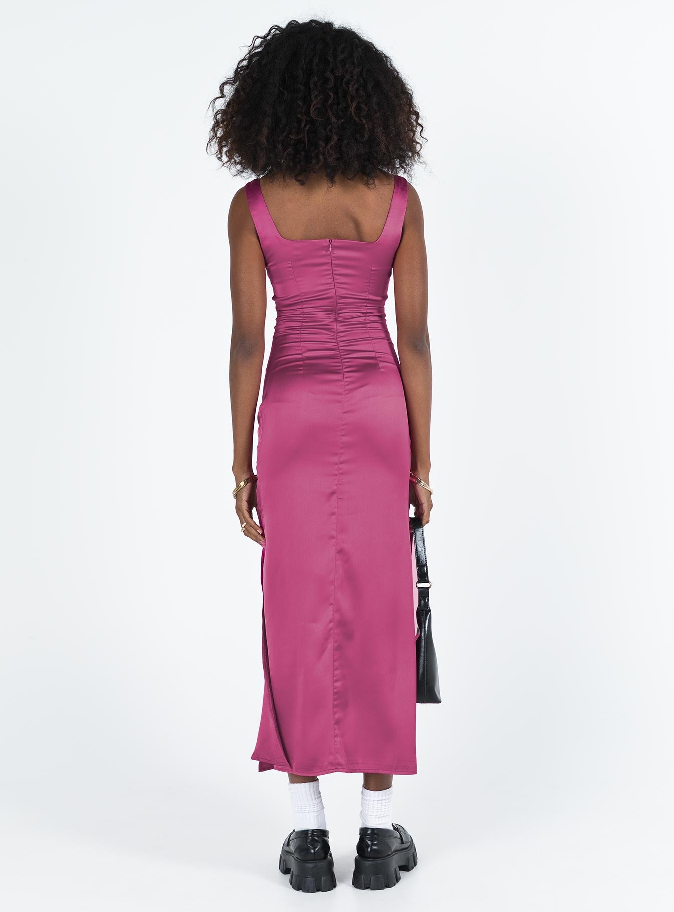 Lynsey Midi Dress Fuchsia-Vipp Girl