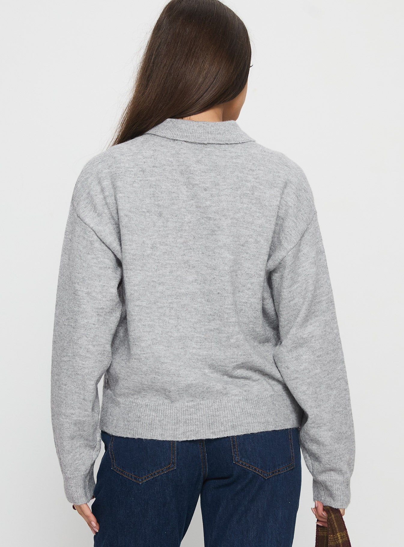 Nadyna Collared Cardigan Grey Marle-Vipp Girl