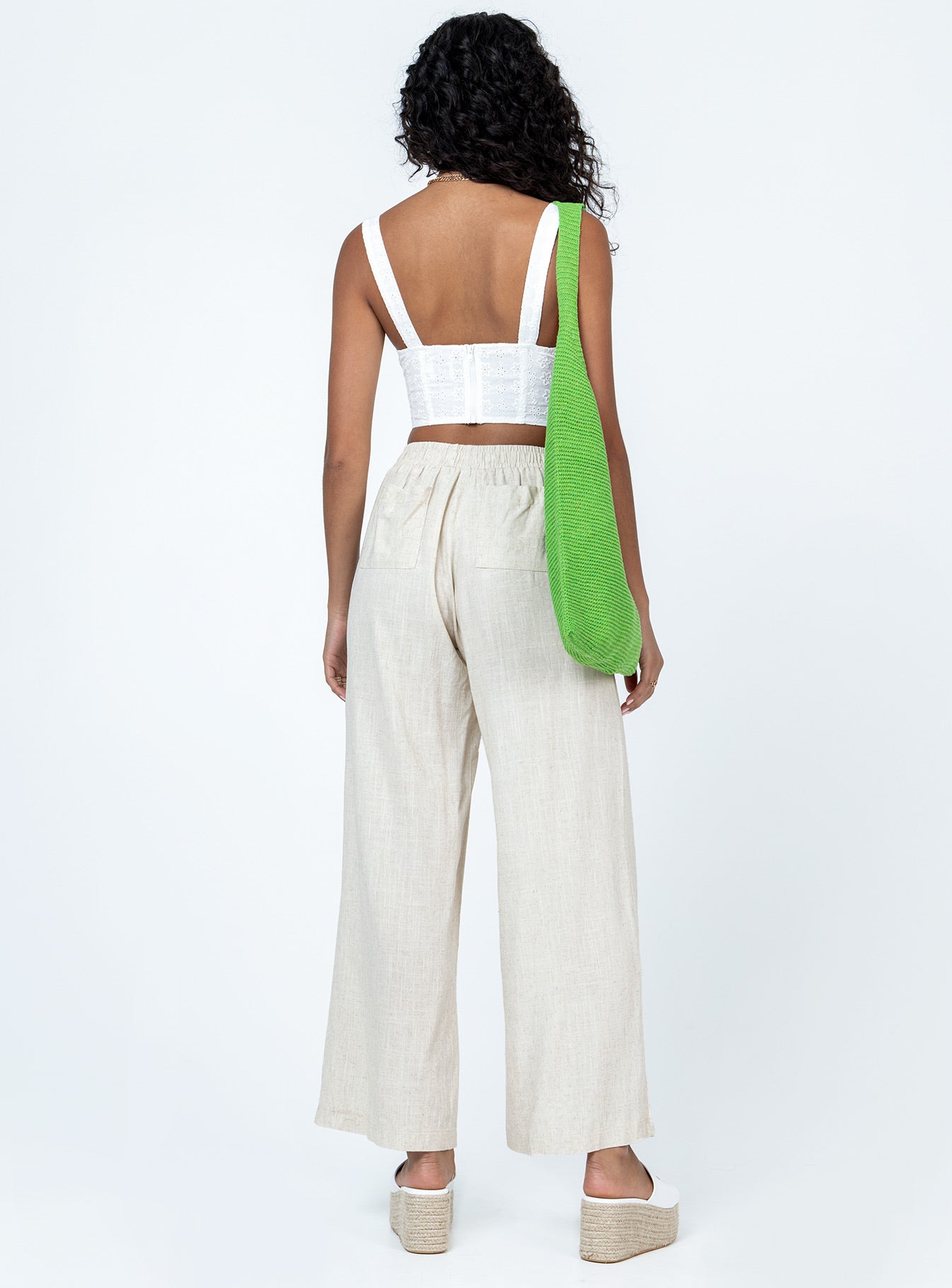 Louis Linen Blend Pants Beige Petite-Vipp Girl