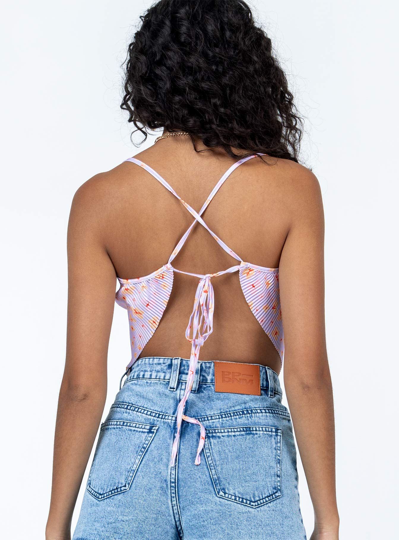 Julia Plisse Top Pink Floral-Vipp Girl