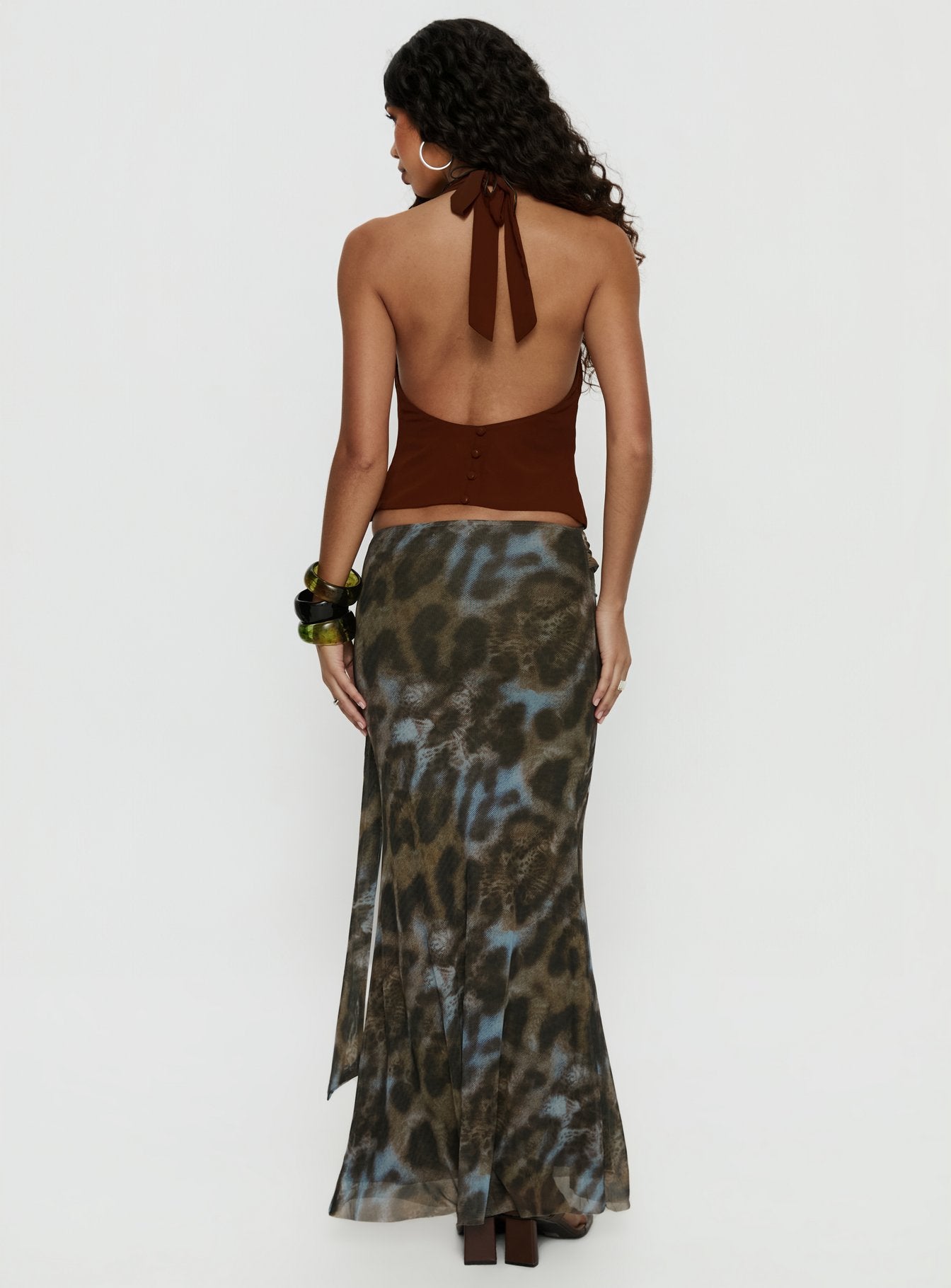 Caviar Tie Maxi Skirt Leopard-Vipp Girl