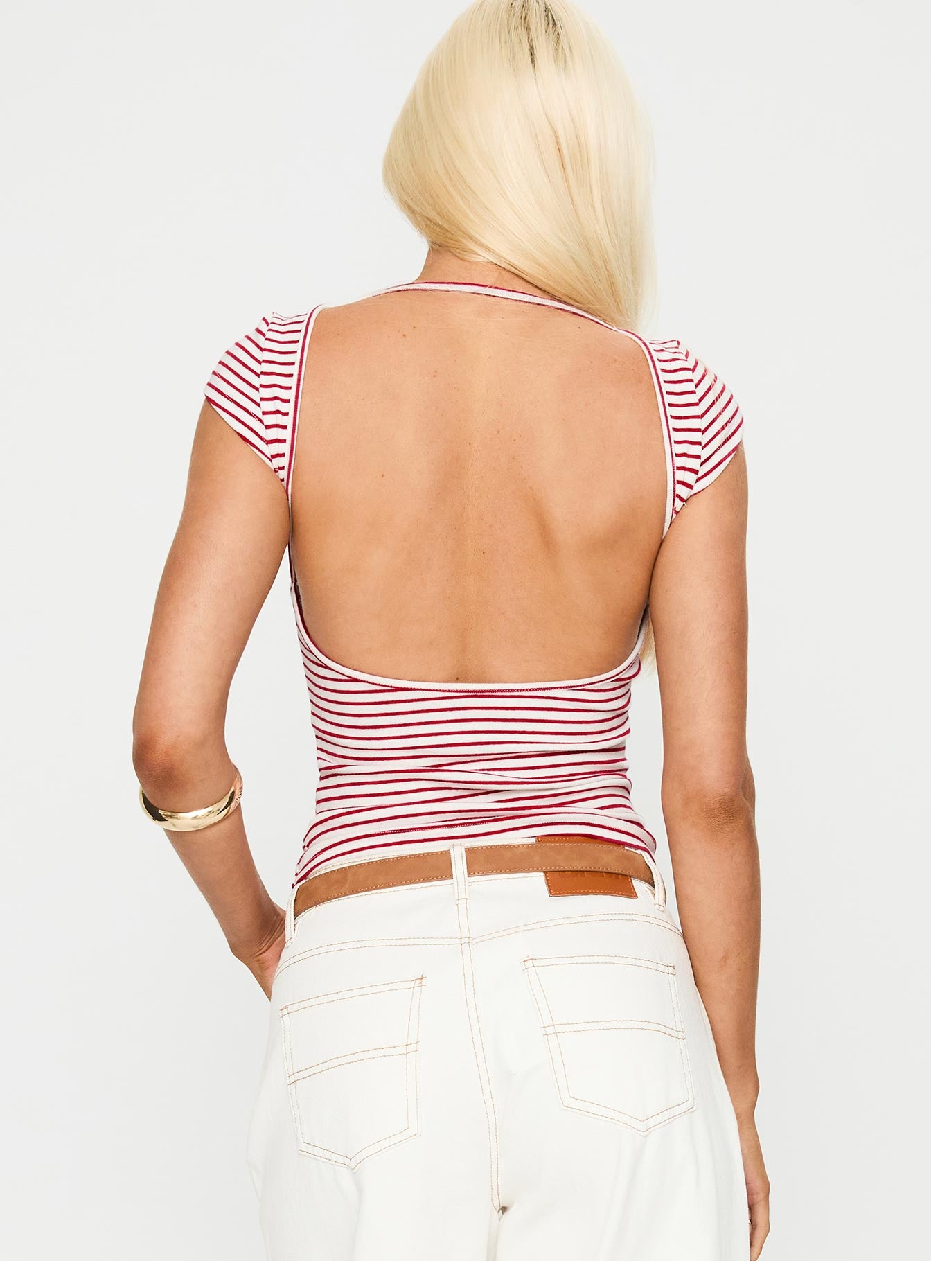 Drives Me Crazy Backless Top Red Stripe-Vipp Girl
