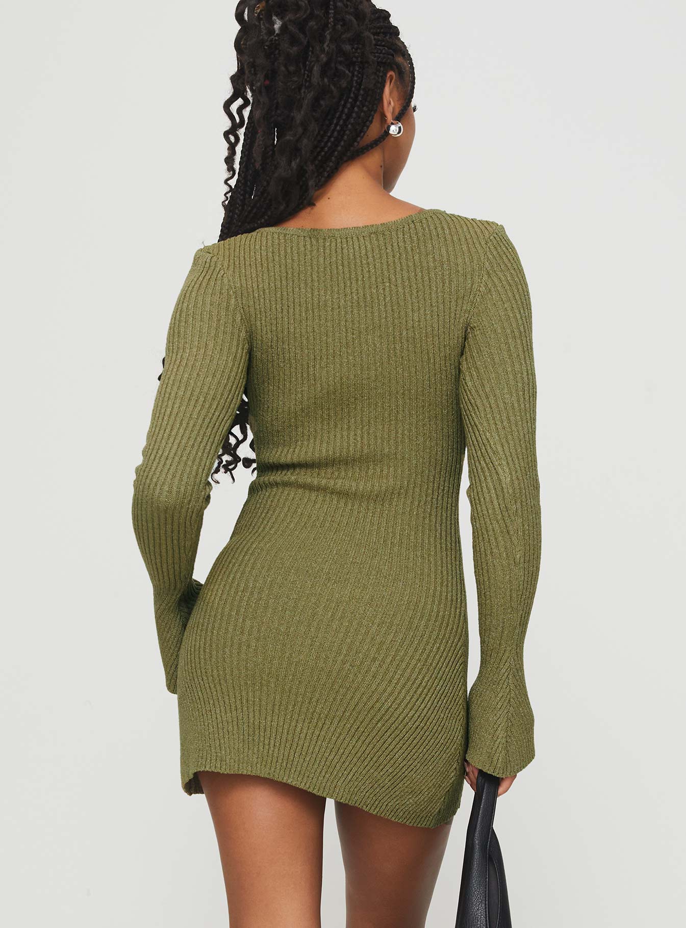 Osment Long Sleeve Knit Mini Dress Olive-Vipp Girl