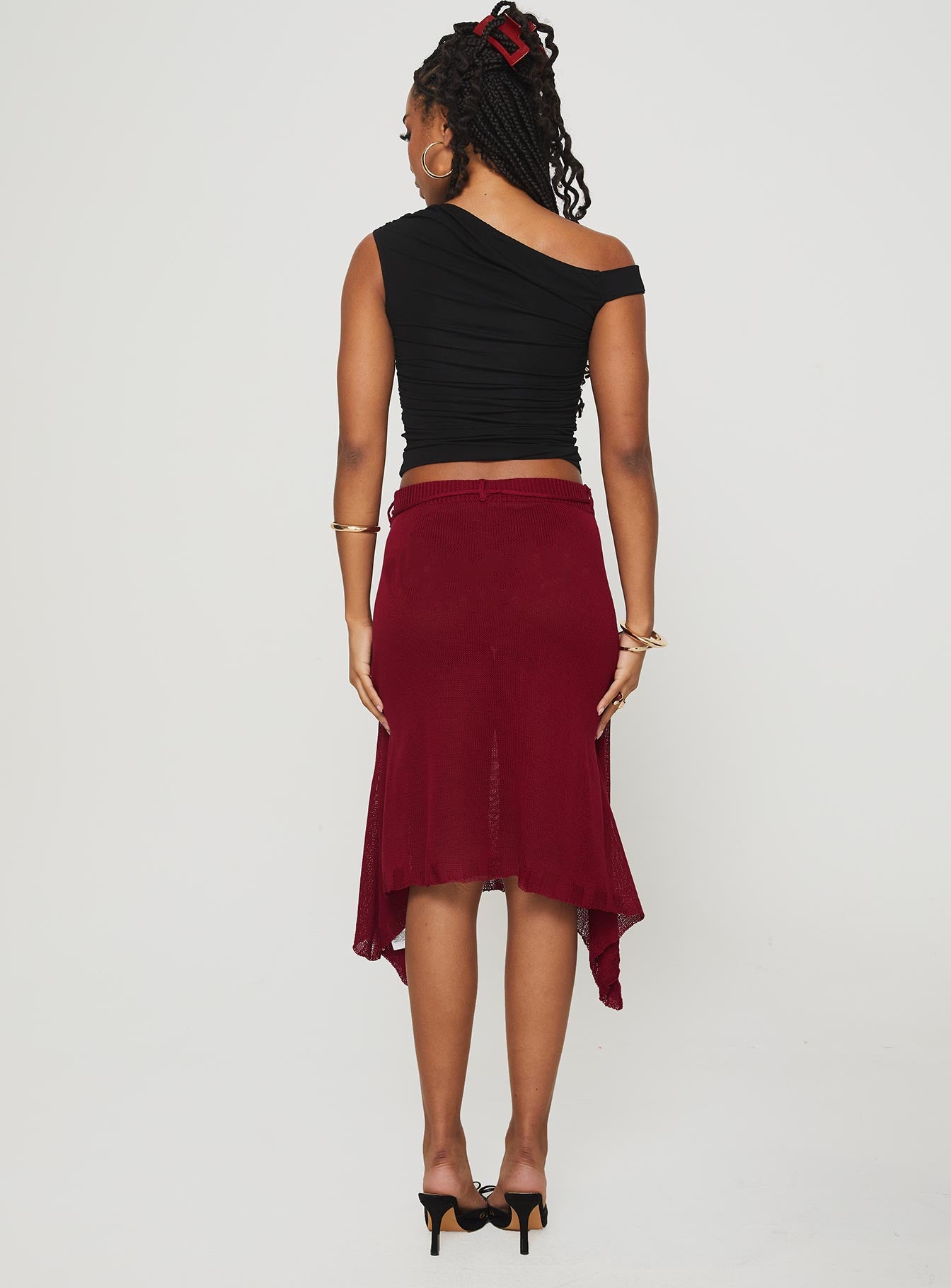 Leysa Midi Skirt Red-Vipp Girl