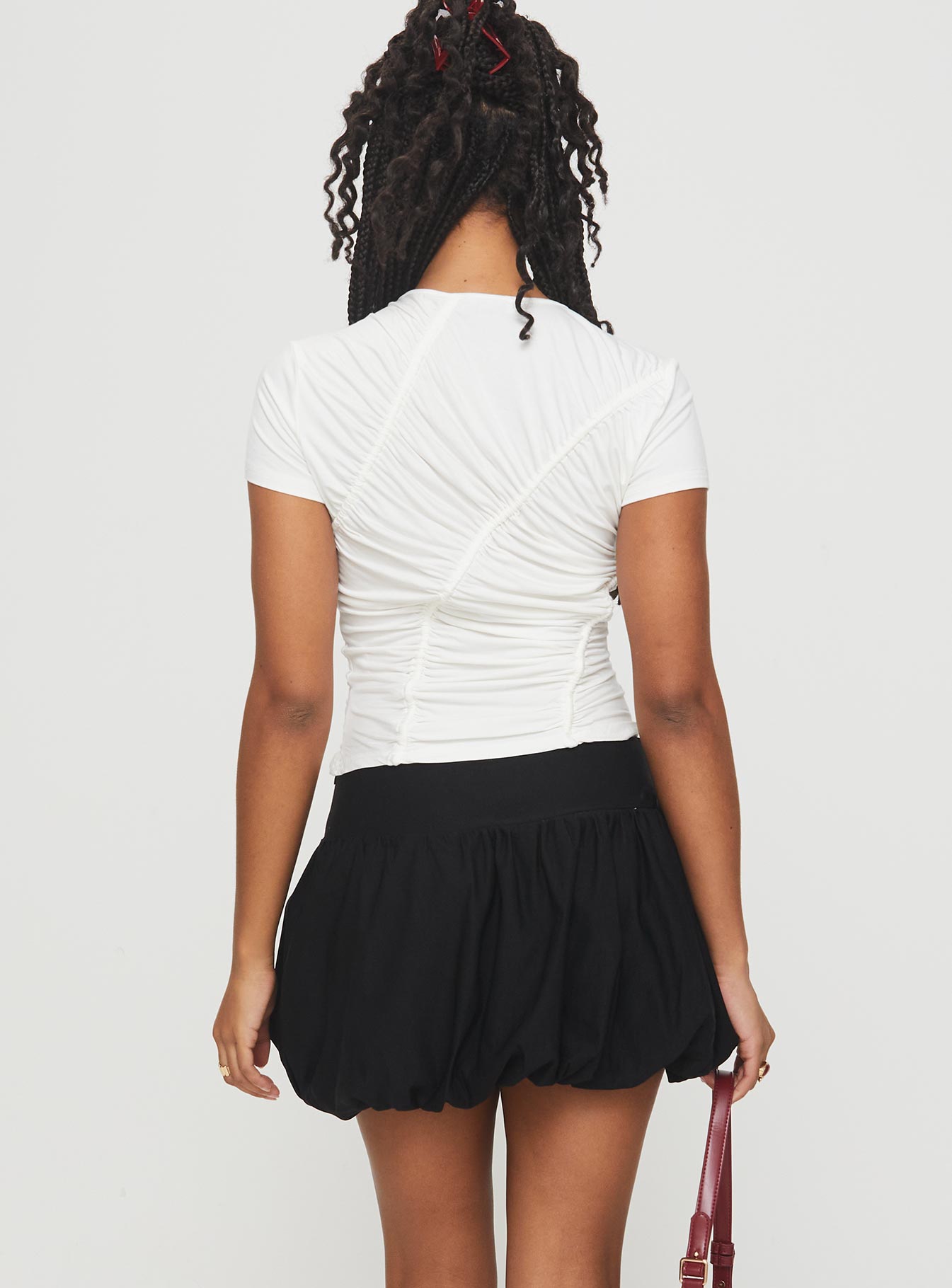 Mersale Bubble Hem Mini Skirt Black-Vipp Girl