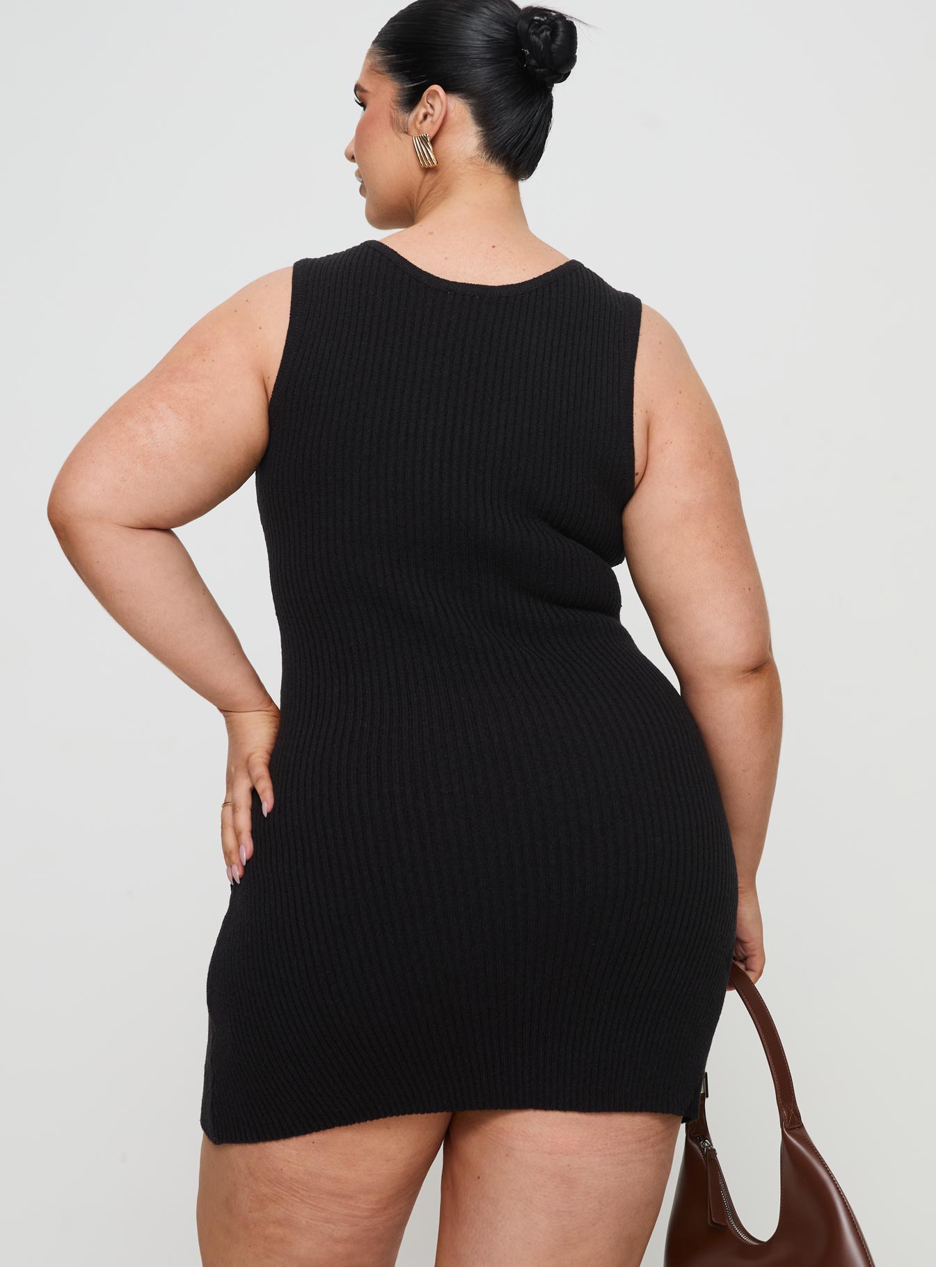 Osment Knit Mini Dress Black Curve-Vipp Girl