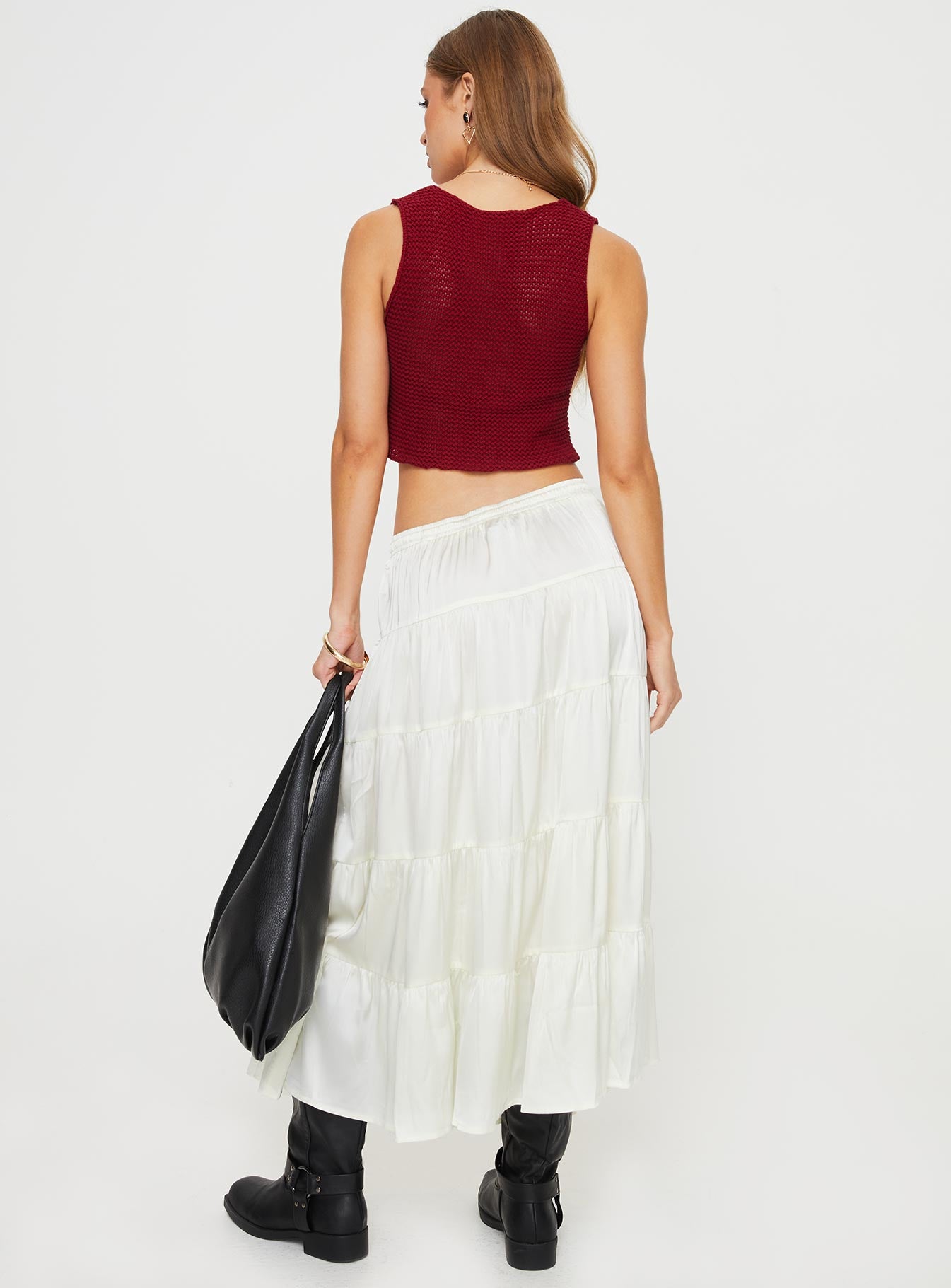 Keira Tiered Maxi Skirt Porcelain-Vipp Girl