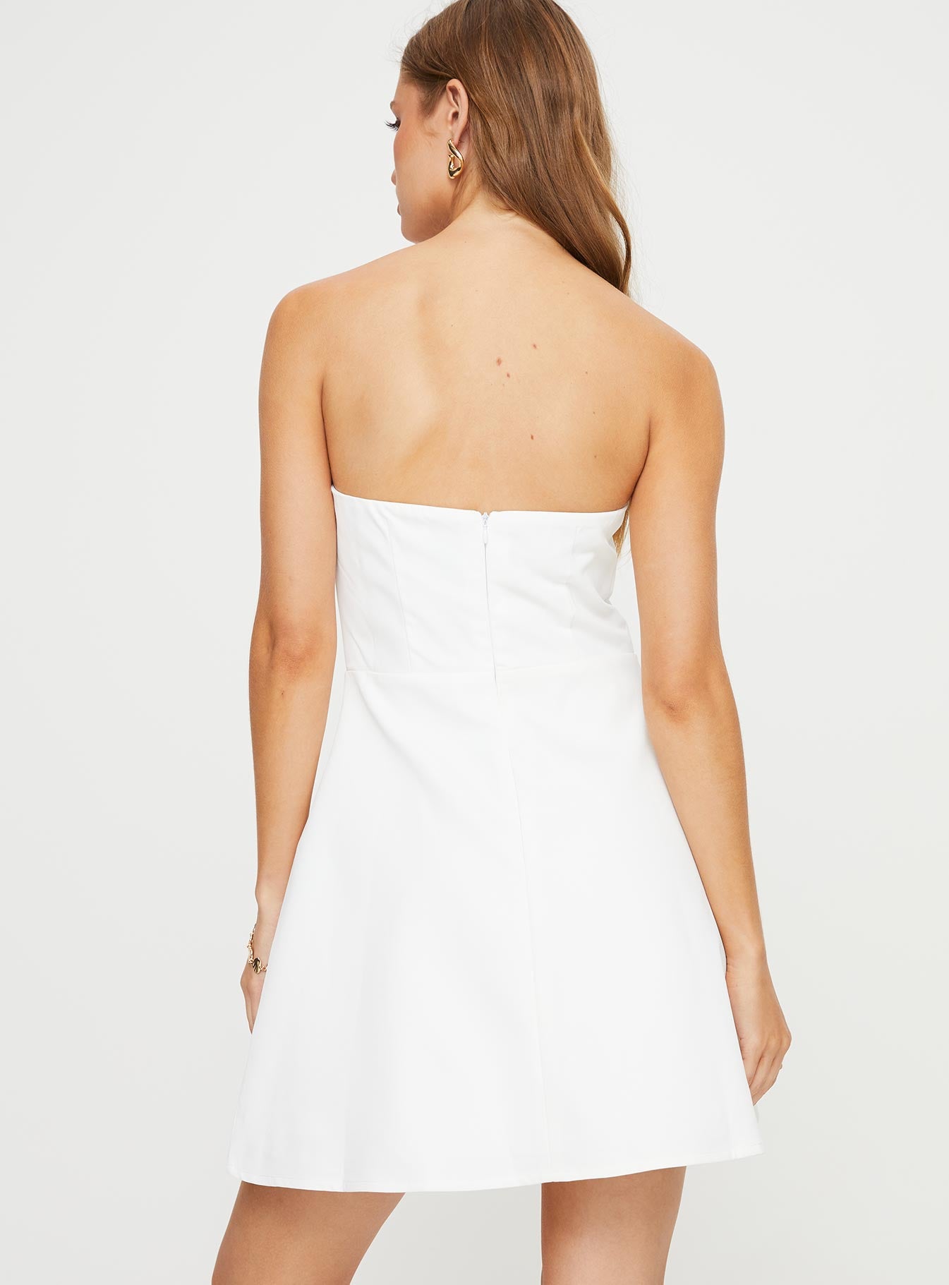 Ostro Strapless Mini Dress White-Vipp Girl