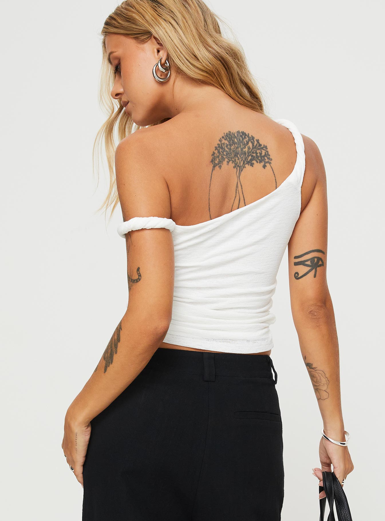 Messenger One Shoulder Top White-Vipp Girl