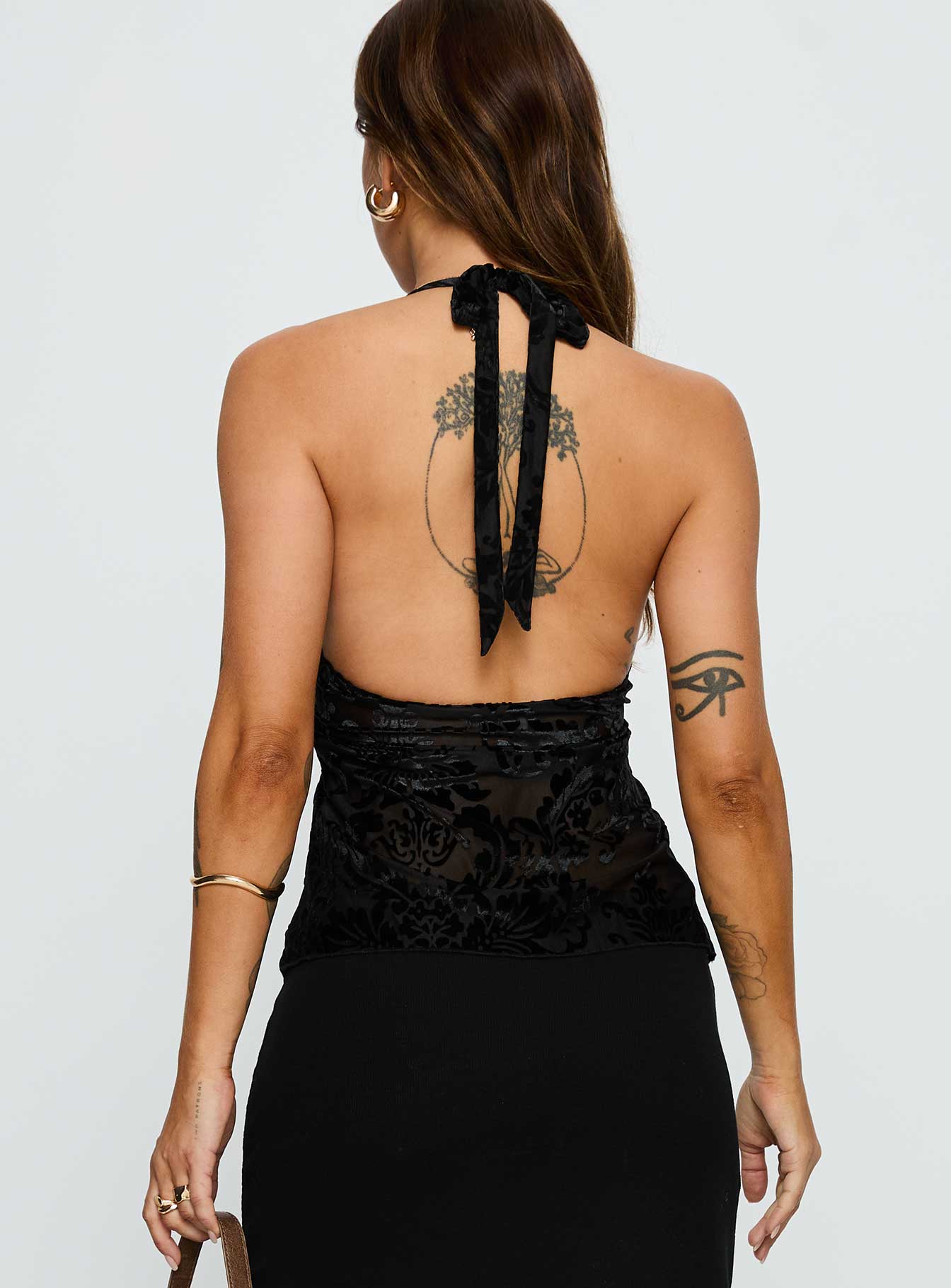 Eccentric Halter Top Black-Vipp Girl