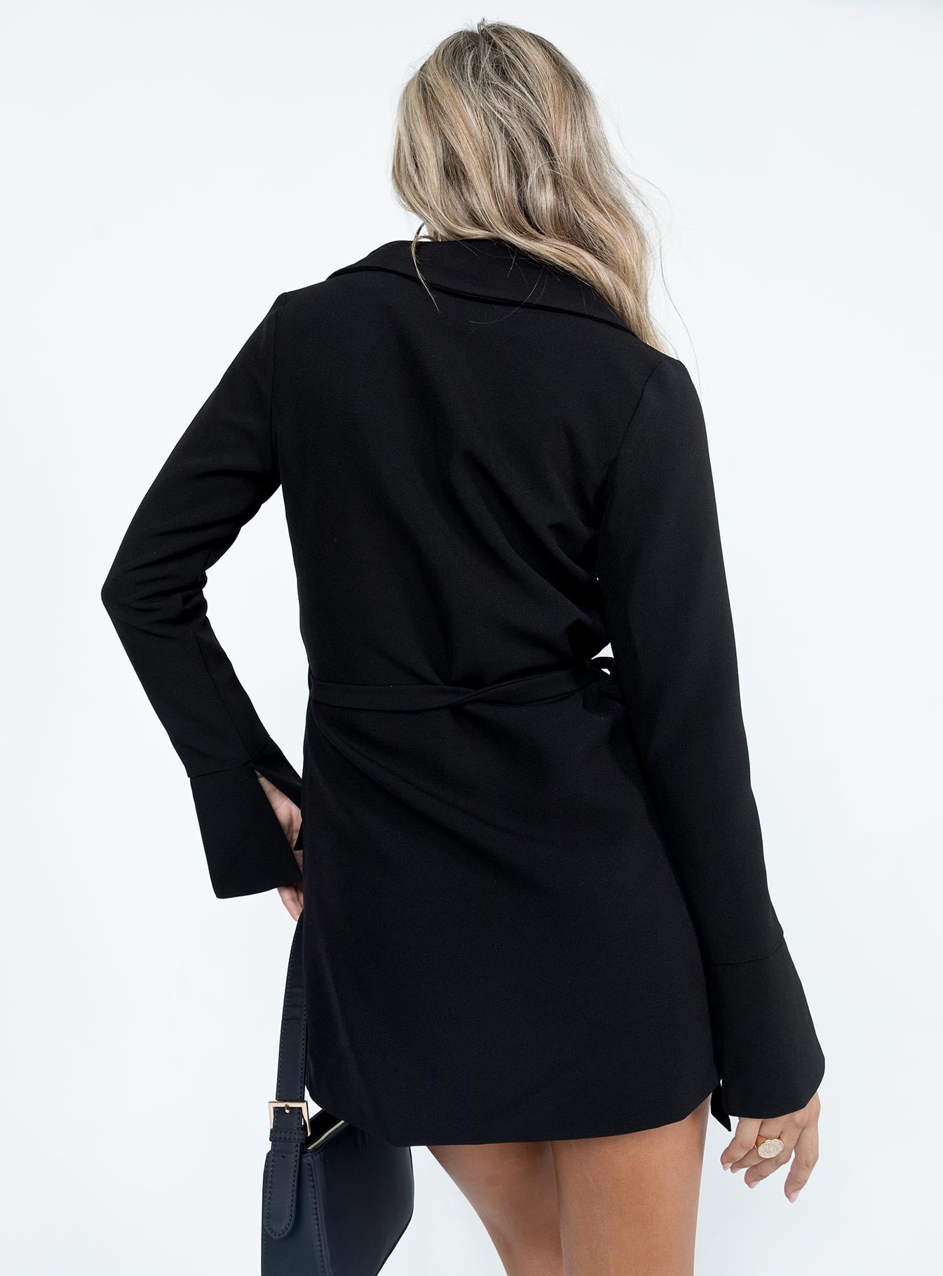Kyah Wrap Blazer Dress Black-Vipp Girl