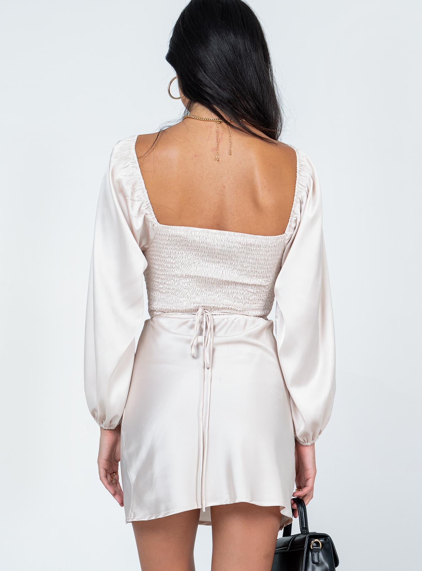 Nakita Long Sleeve Mini Dress Champagne-Vipp Girl