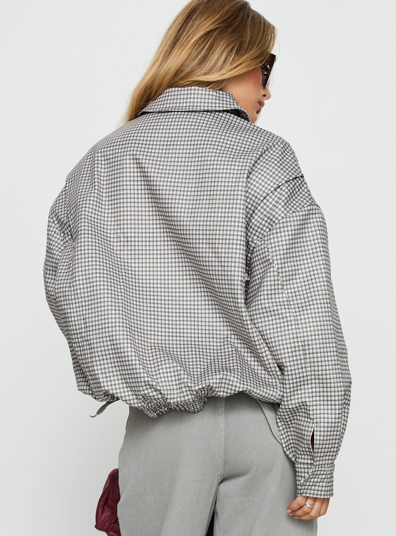 Kenny Bomber Jacket Cream Check-Vipp Girl