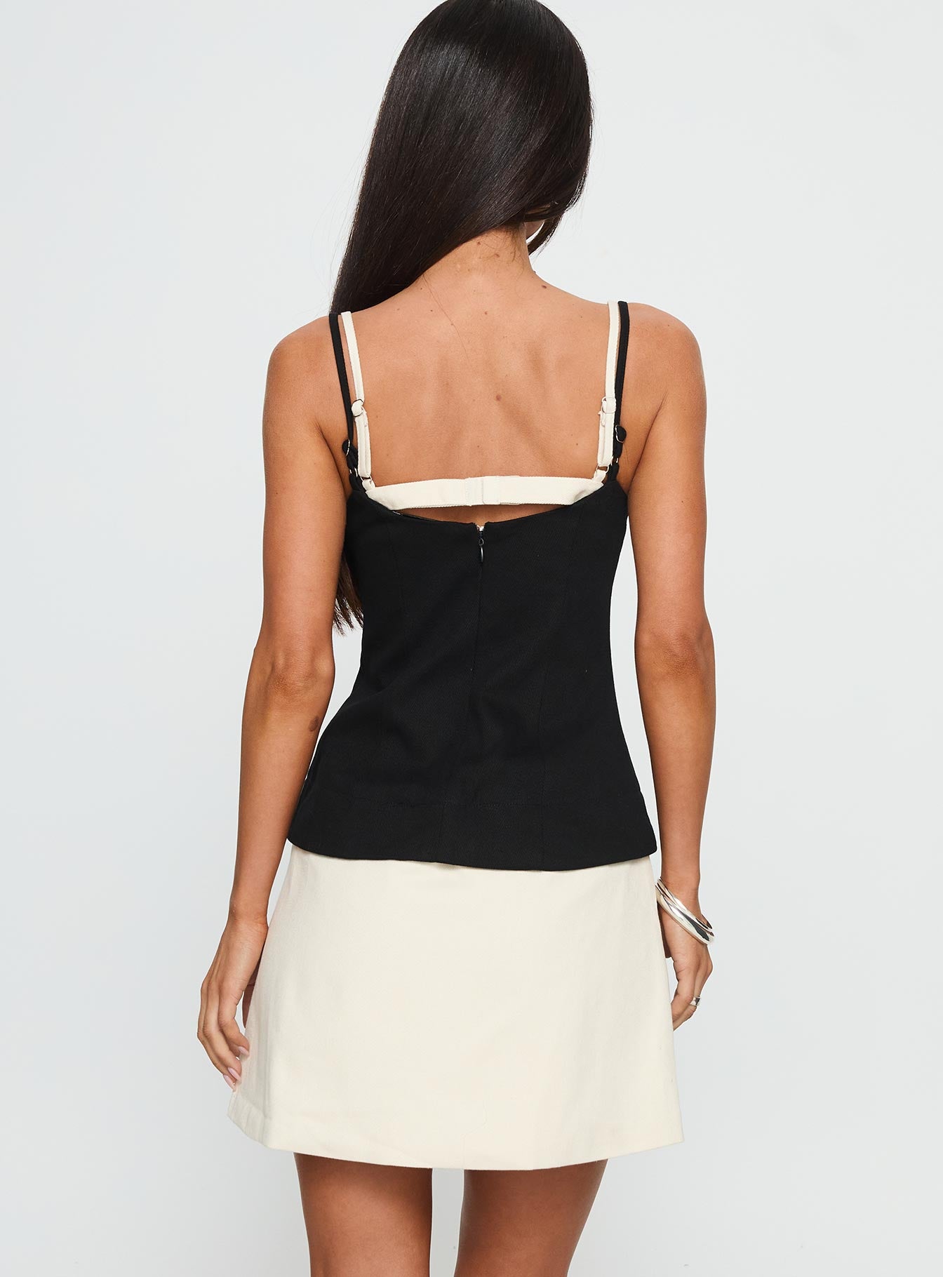 Mariselle Layered Corset Mini Dress Black / Cream-Vipp Girl