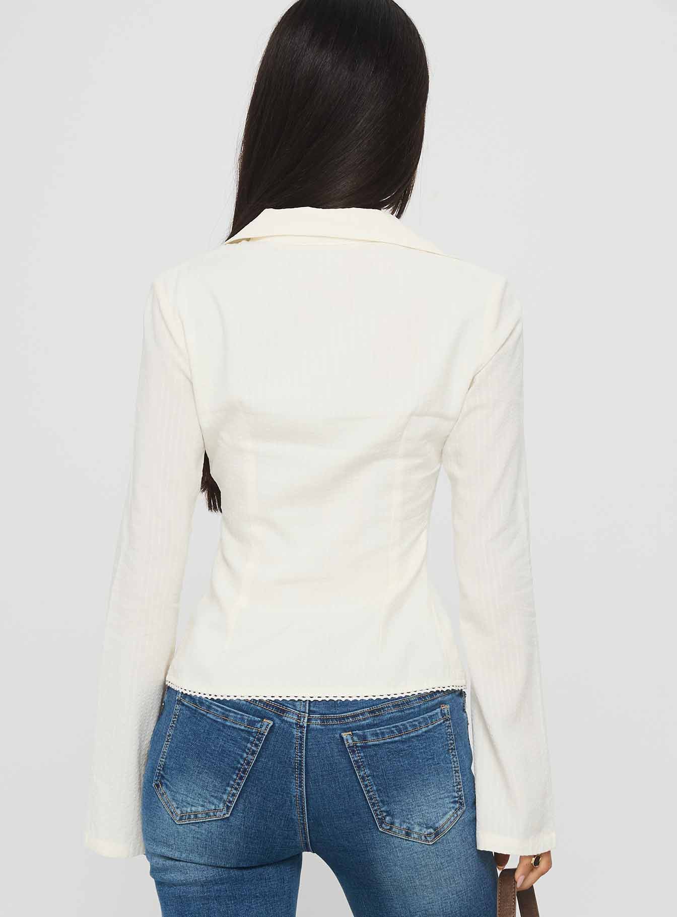 Emersonne Button Up Top White-Vipp Girl