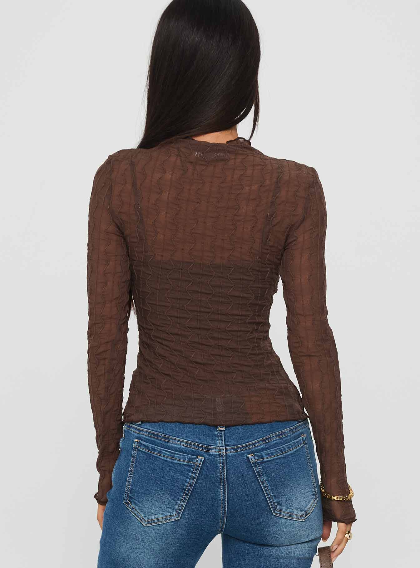Fabiana Layered Long Sleeve Top Brown-Vipp Girl