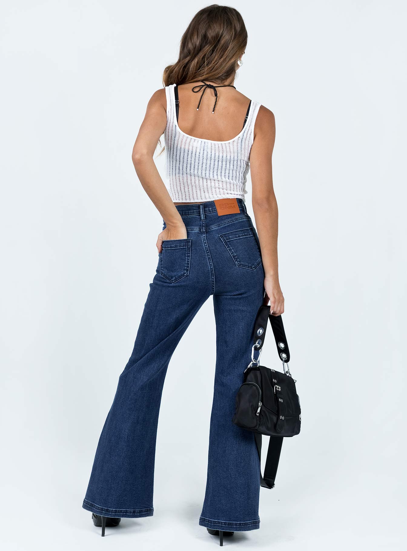 Nairana Split Hem Jeans Dark Wash Denim-Vipp Girl