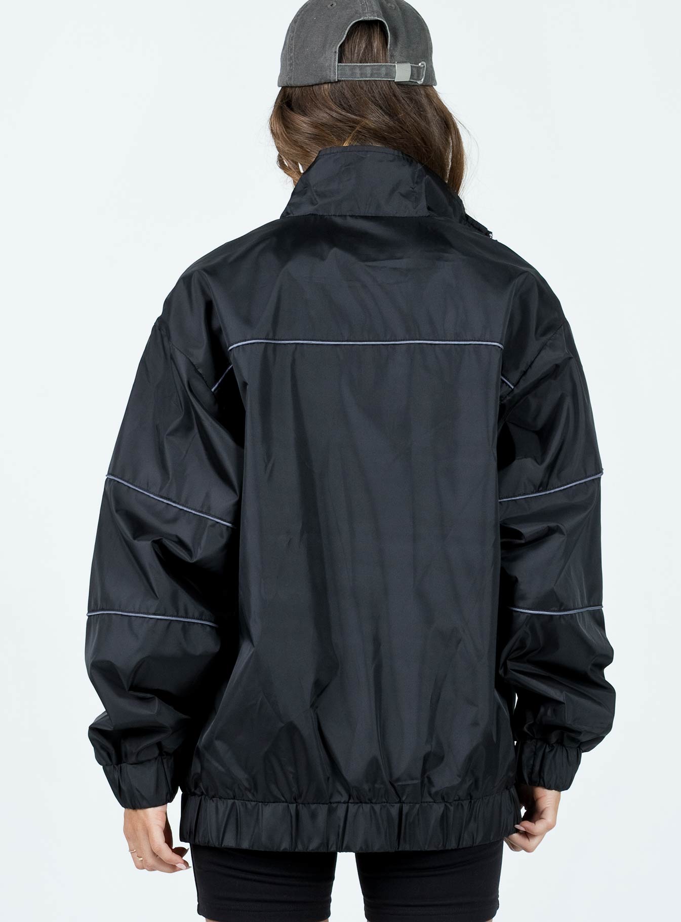 Haruko Windbreaker Jacket Black-Vipp Girl
