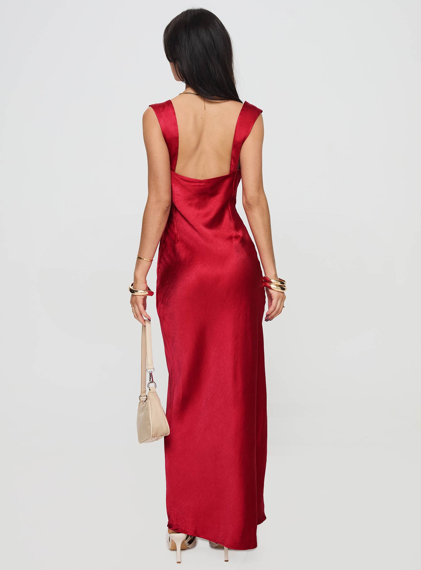 Radioactive Bias Cut Maxi Dress Red-Vipp Girl
