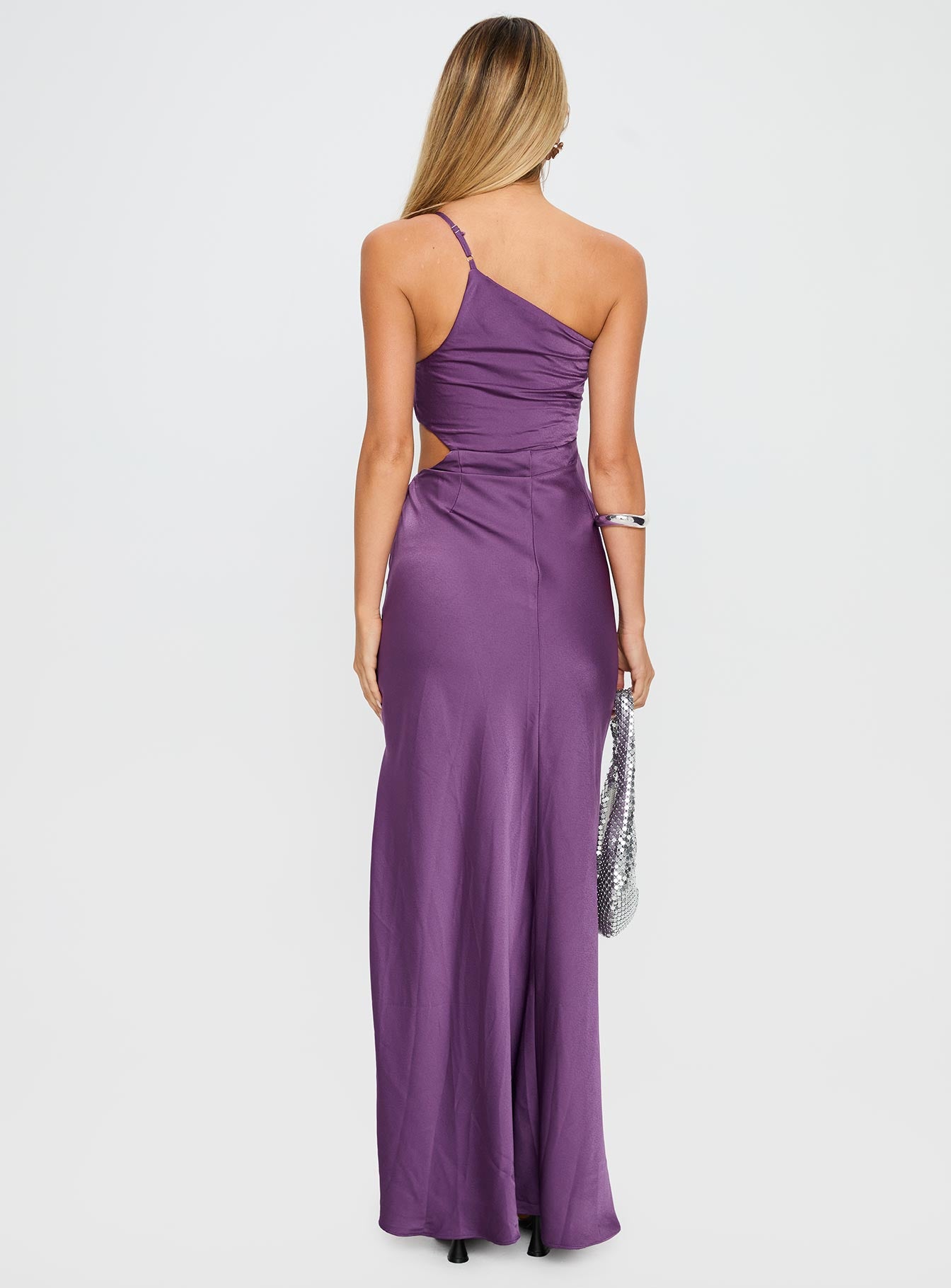 Leading Role One Shoulder Maxi Dress Purple-Vipp Girl
