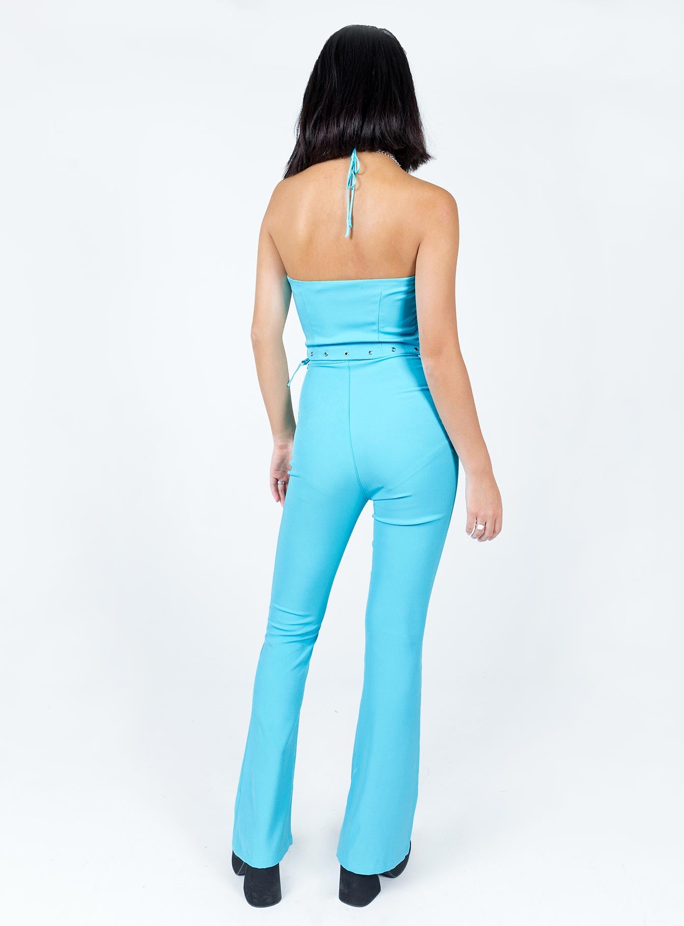 Mid Way Laced Flare Pants Blue-Vipp Girl
