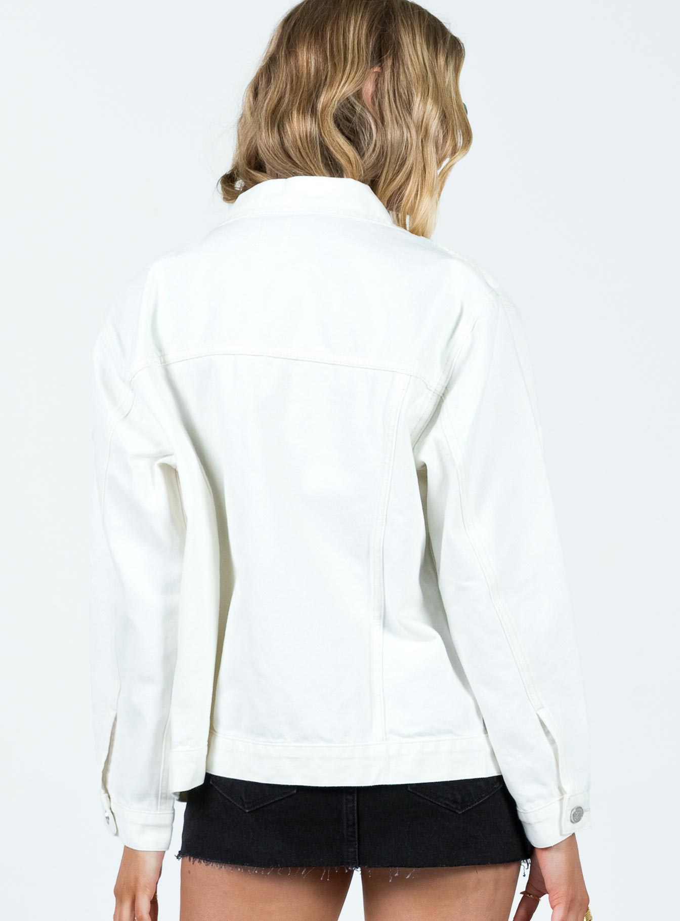 Kaleena Denim Jacket Ivory-Vipp Girl