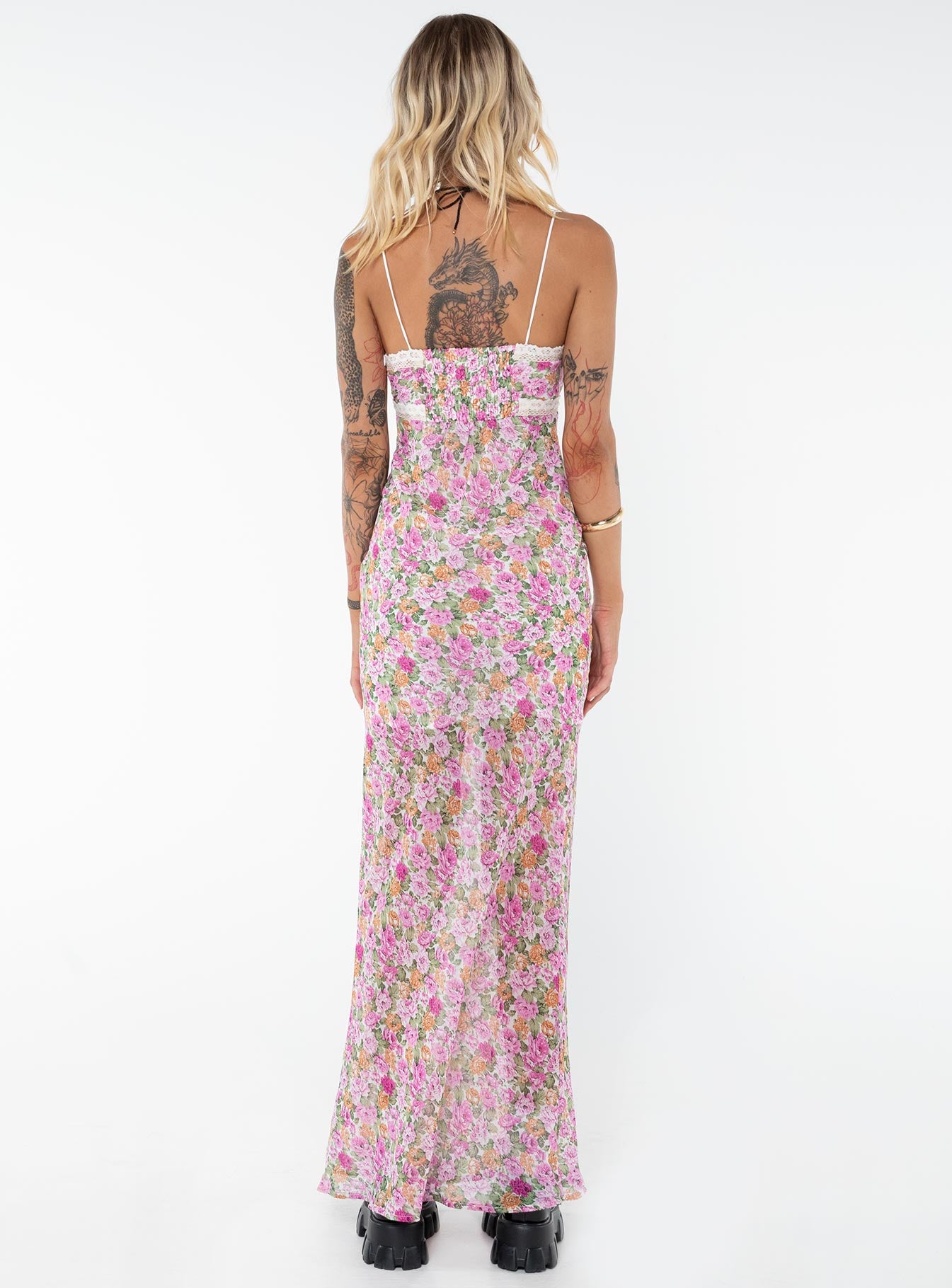 Emily Maxi Dress Pink Floral Tall-Vipp Girl