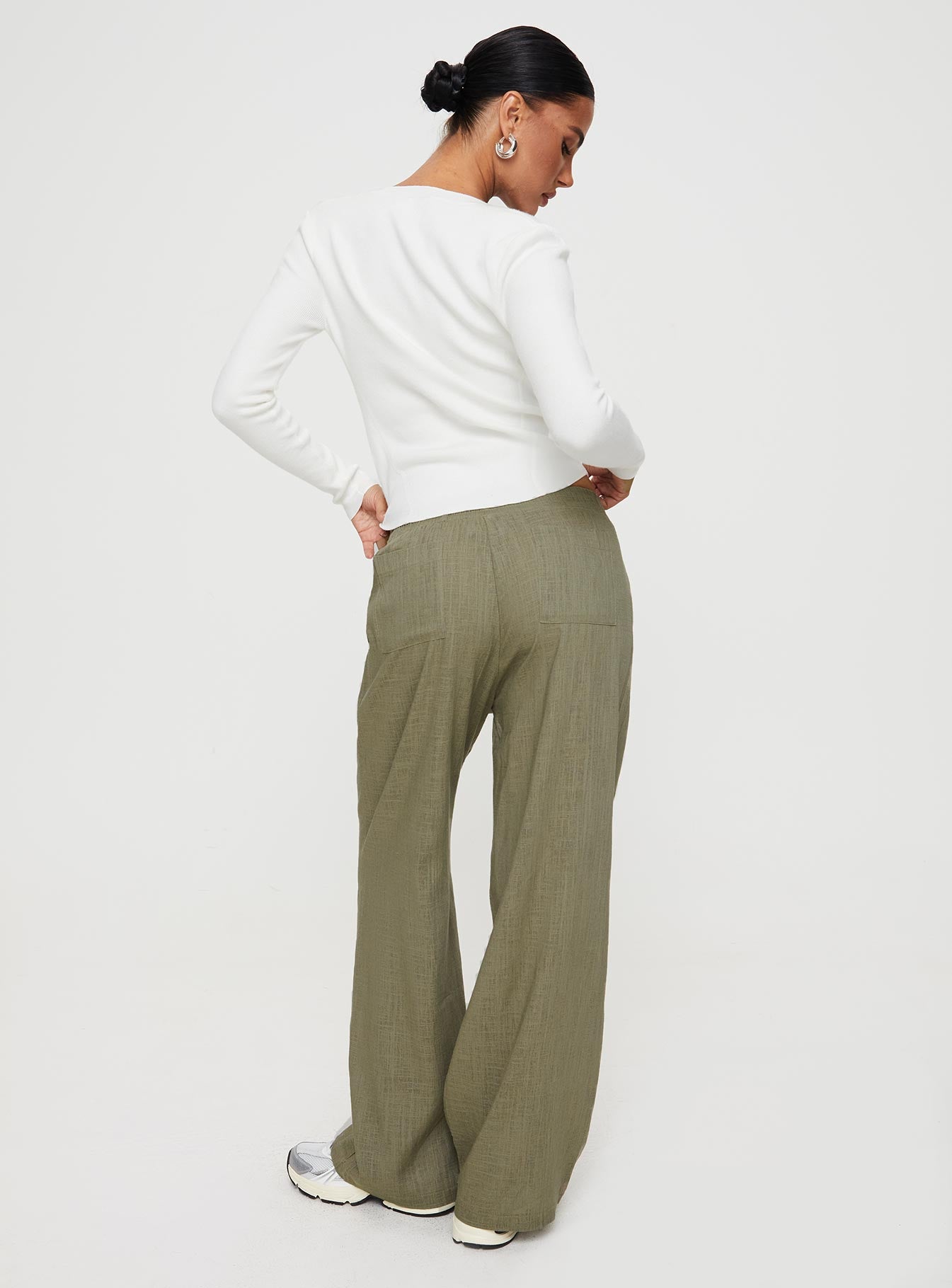 Louis Linen Blend Pants Olive-Vipp Girl