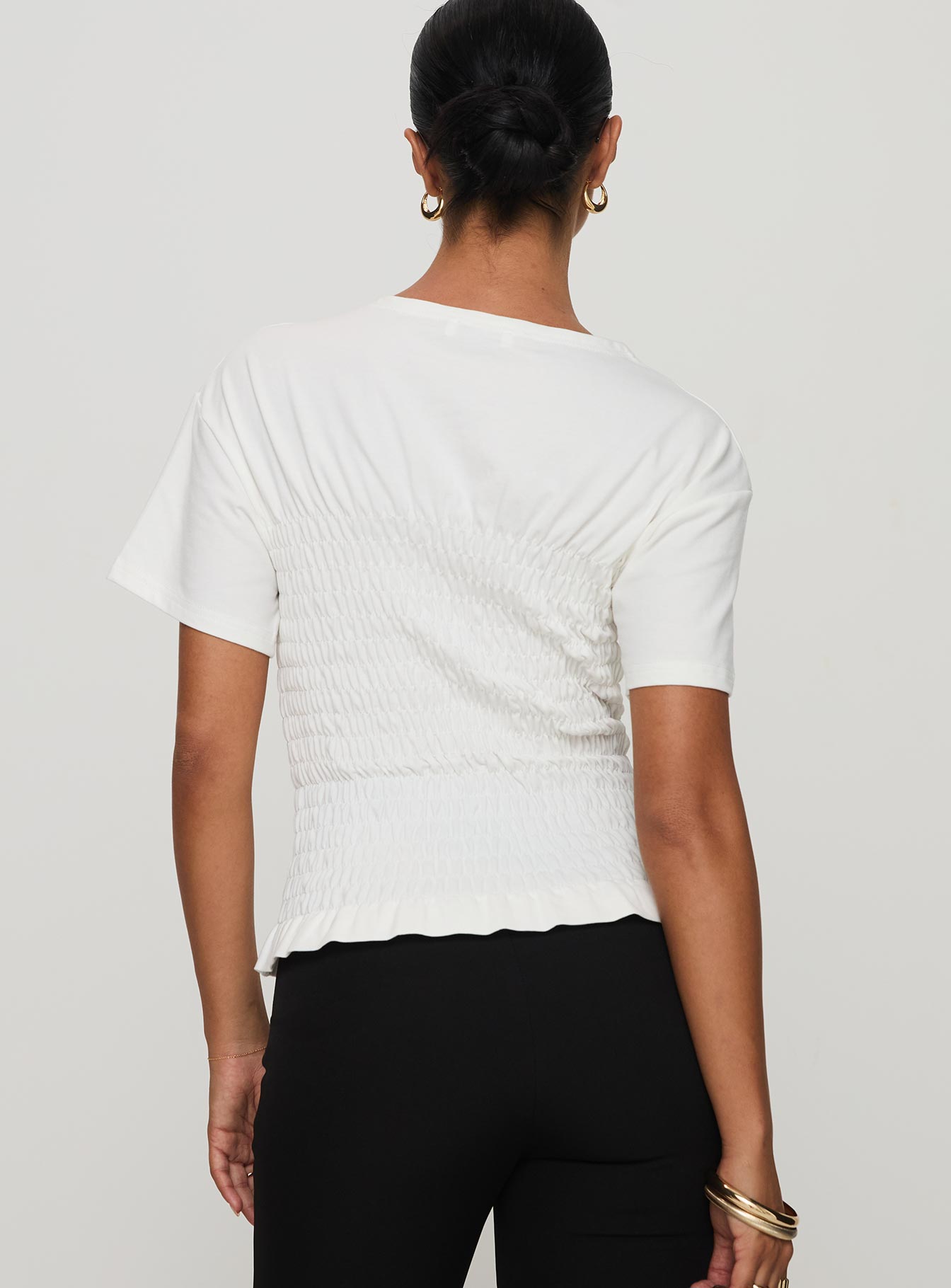 Maybe Tomorrow Ruched Top White-Vipp Girl
