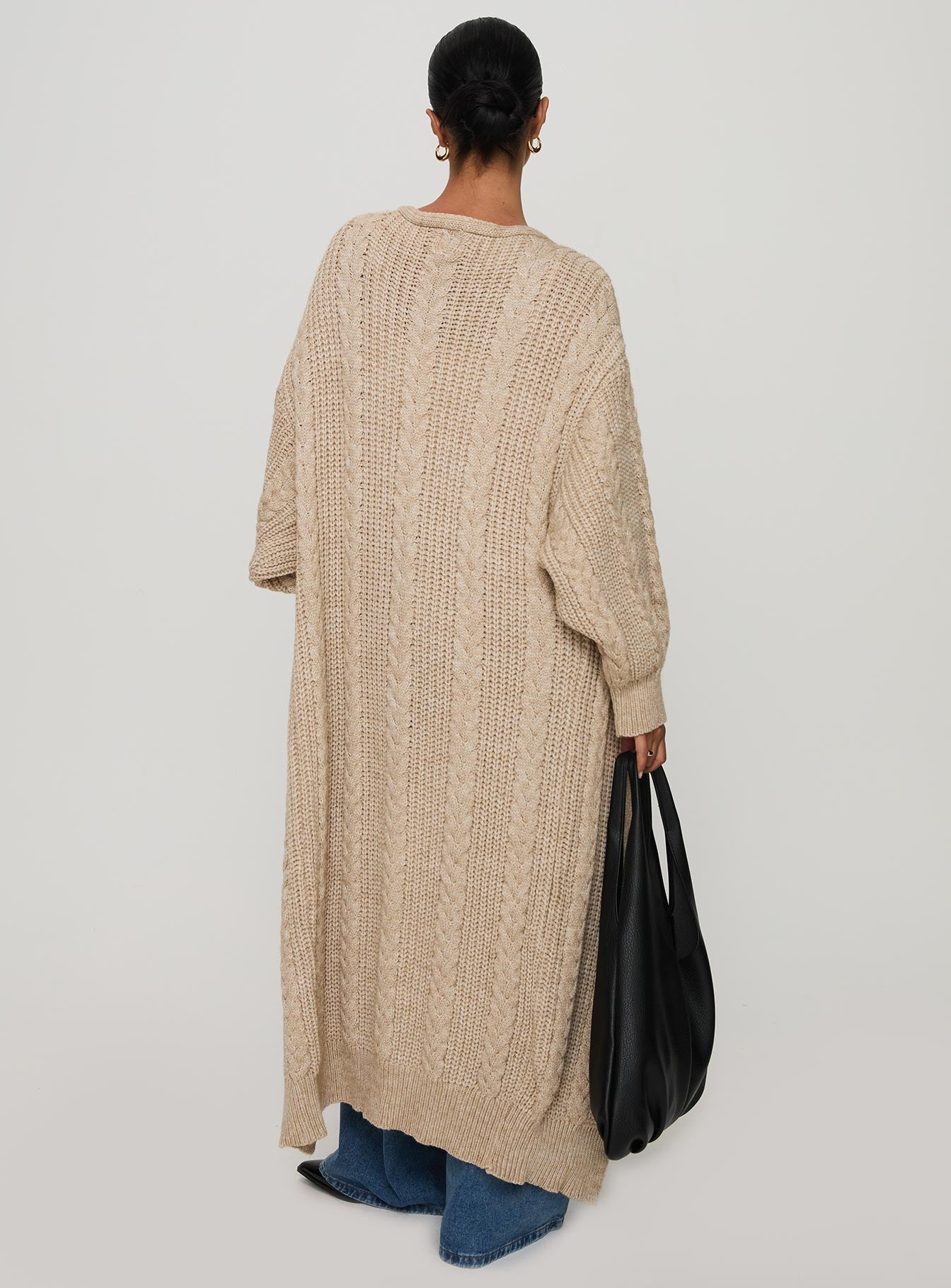 Orkid Cable Knit Cardigan Beige-Vipp Girl