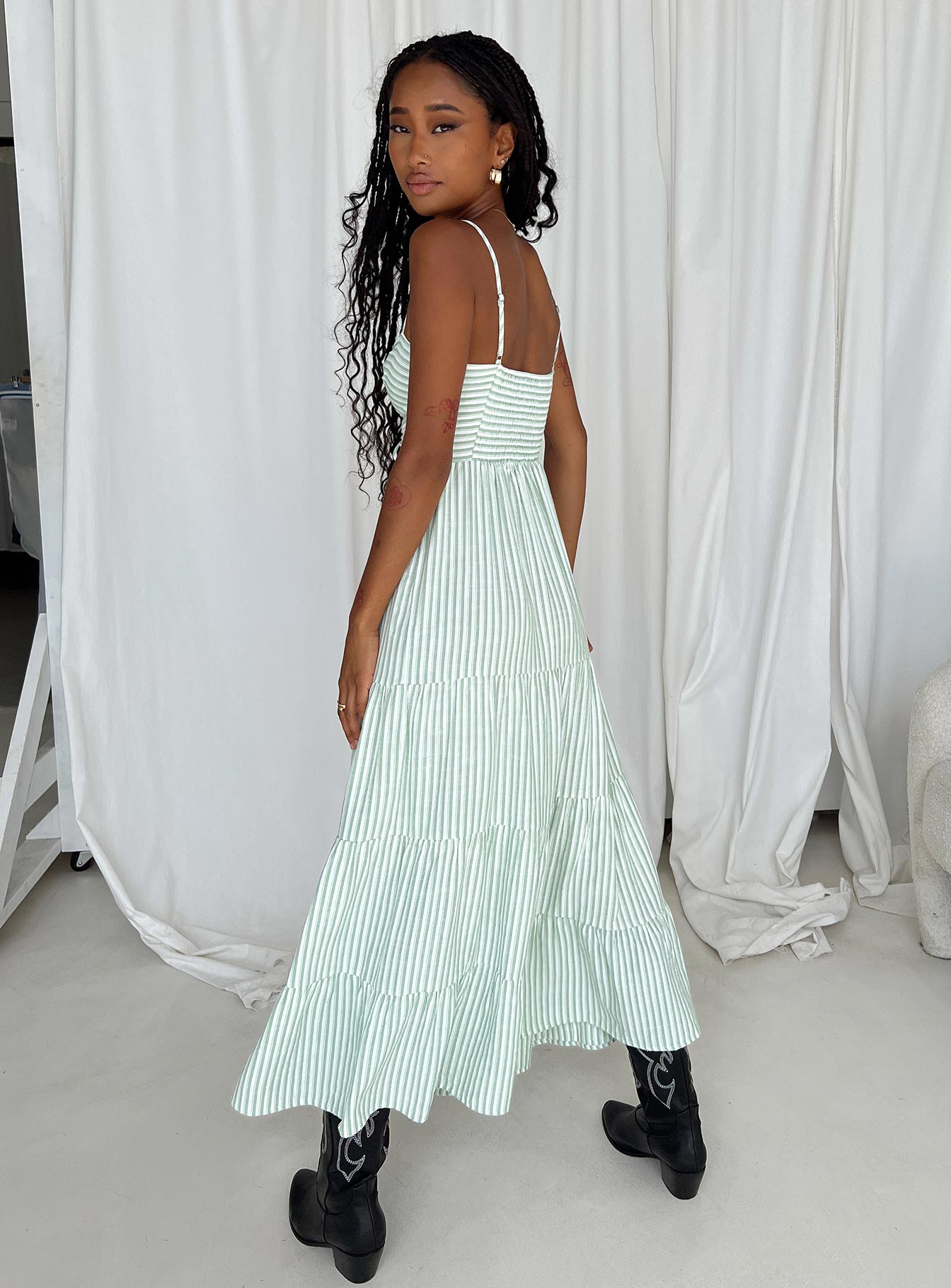 Rise Up Maxi Dress Green-Vipp Girl