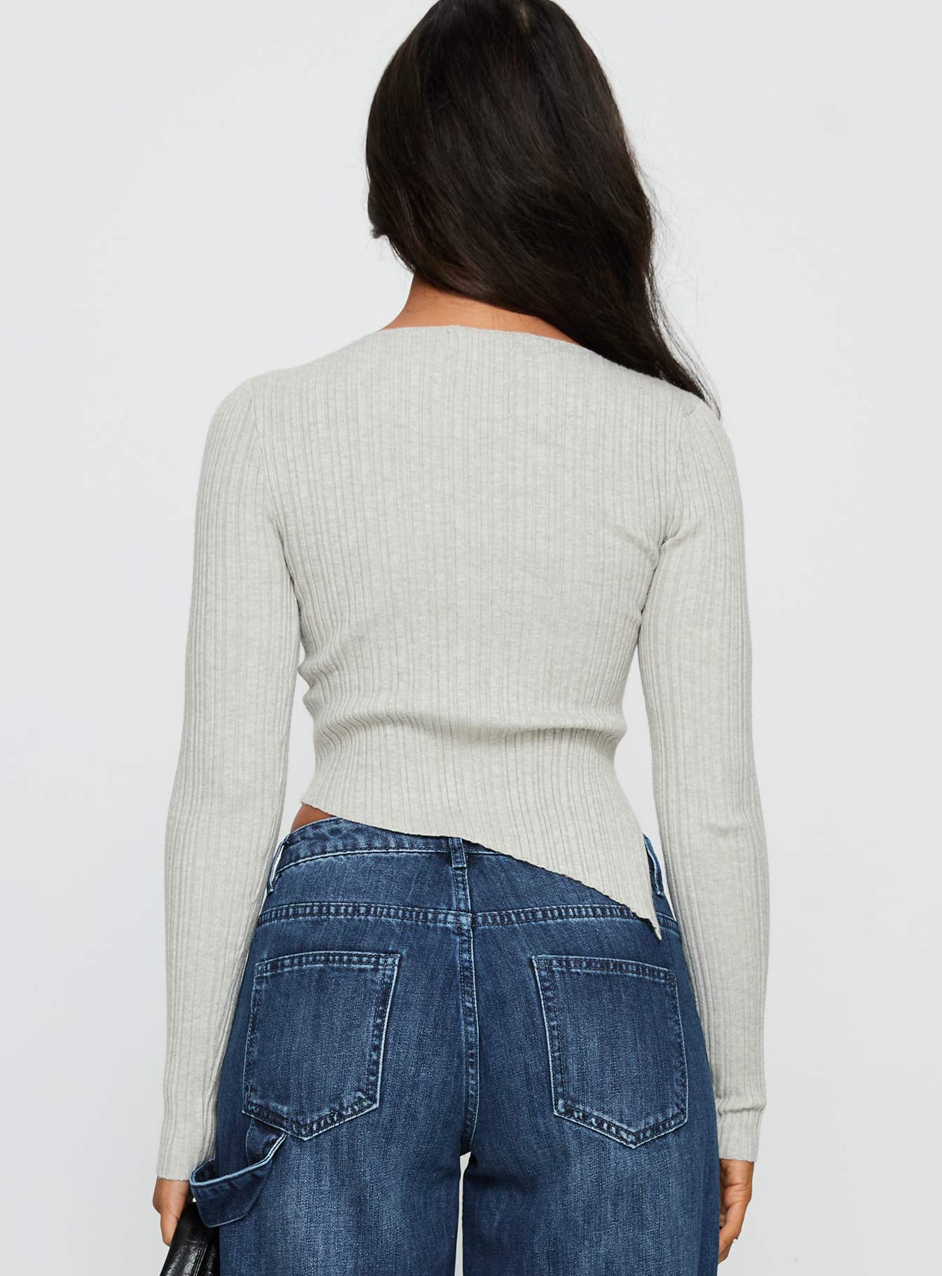 Ellara Long Sleeve Top Grey-Vipp Girl