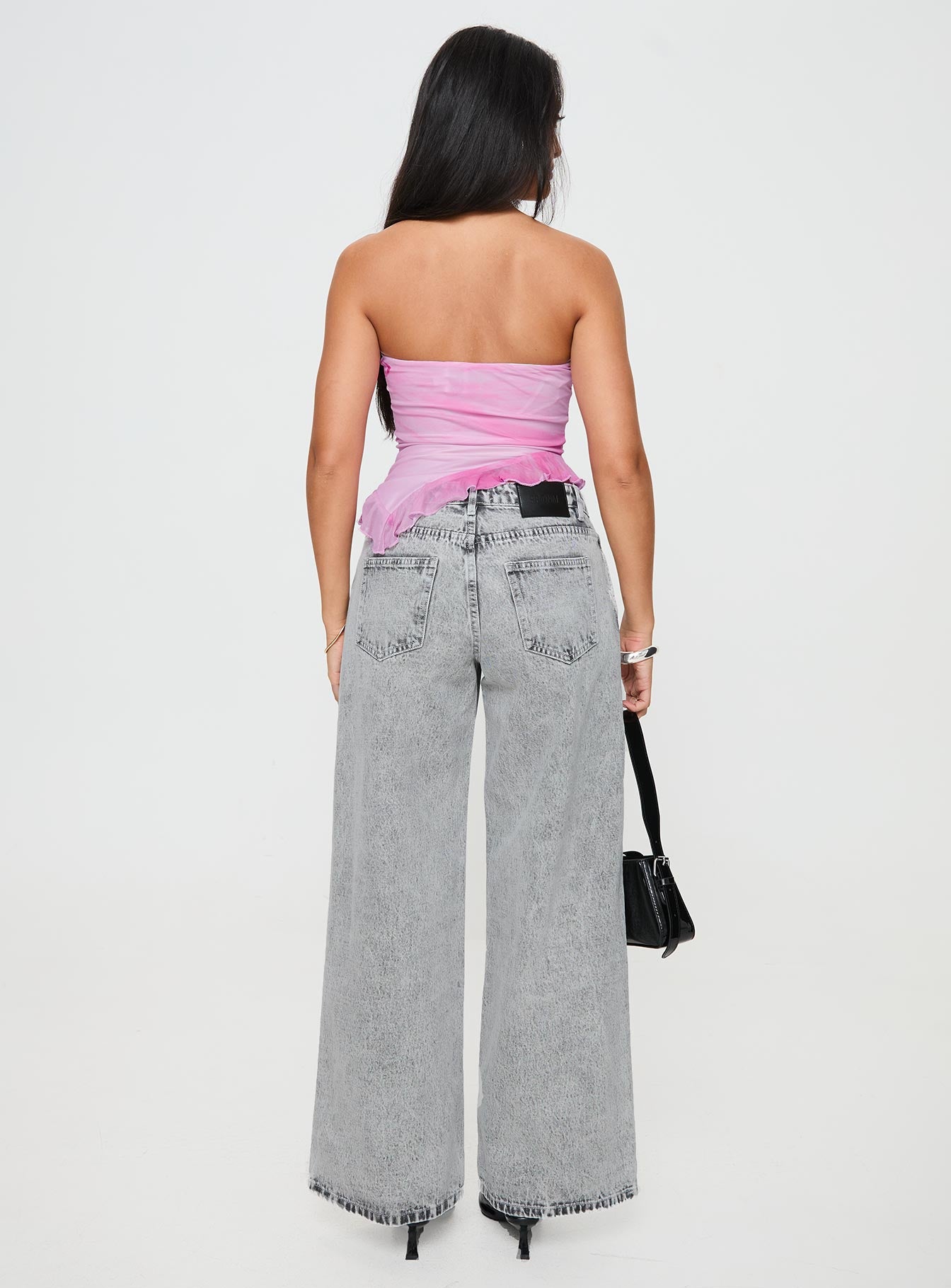 Brayden Low Wise Relaxed Jeans Grey Acid Wash-Vipp Girl