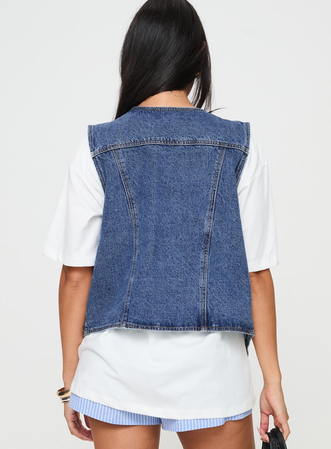 Neils Oversized Denim Vest Denim-Vipp Girl