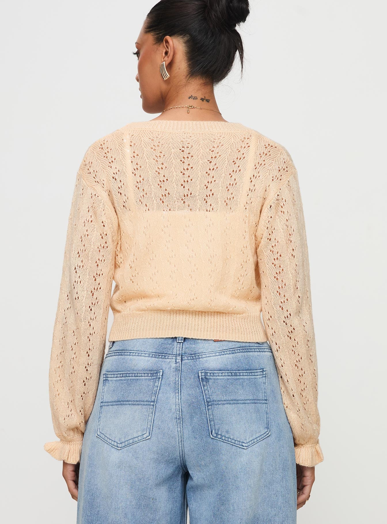 Lyric Cropped Cardigan Beige-Vipp Girl