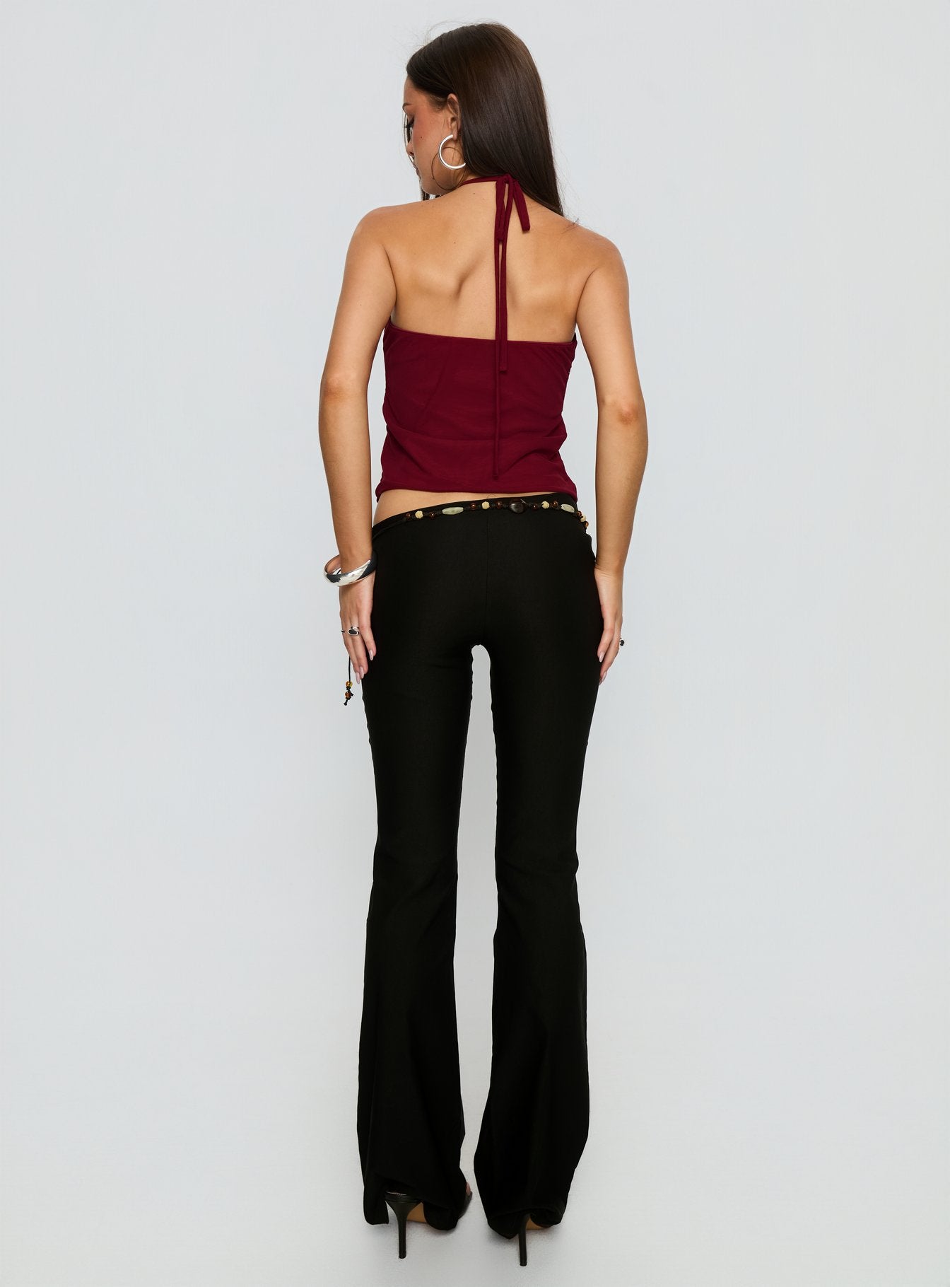 Krislynn Button Belt Pants Black-Vipp Girl