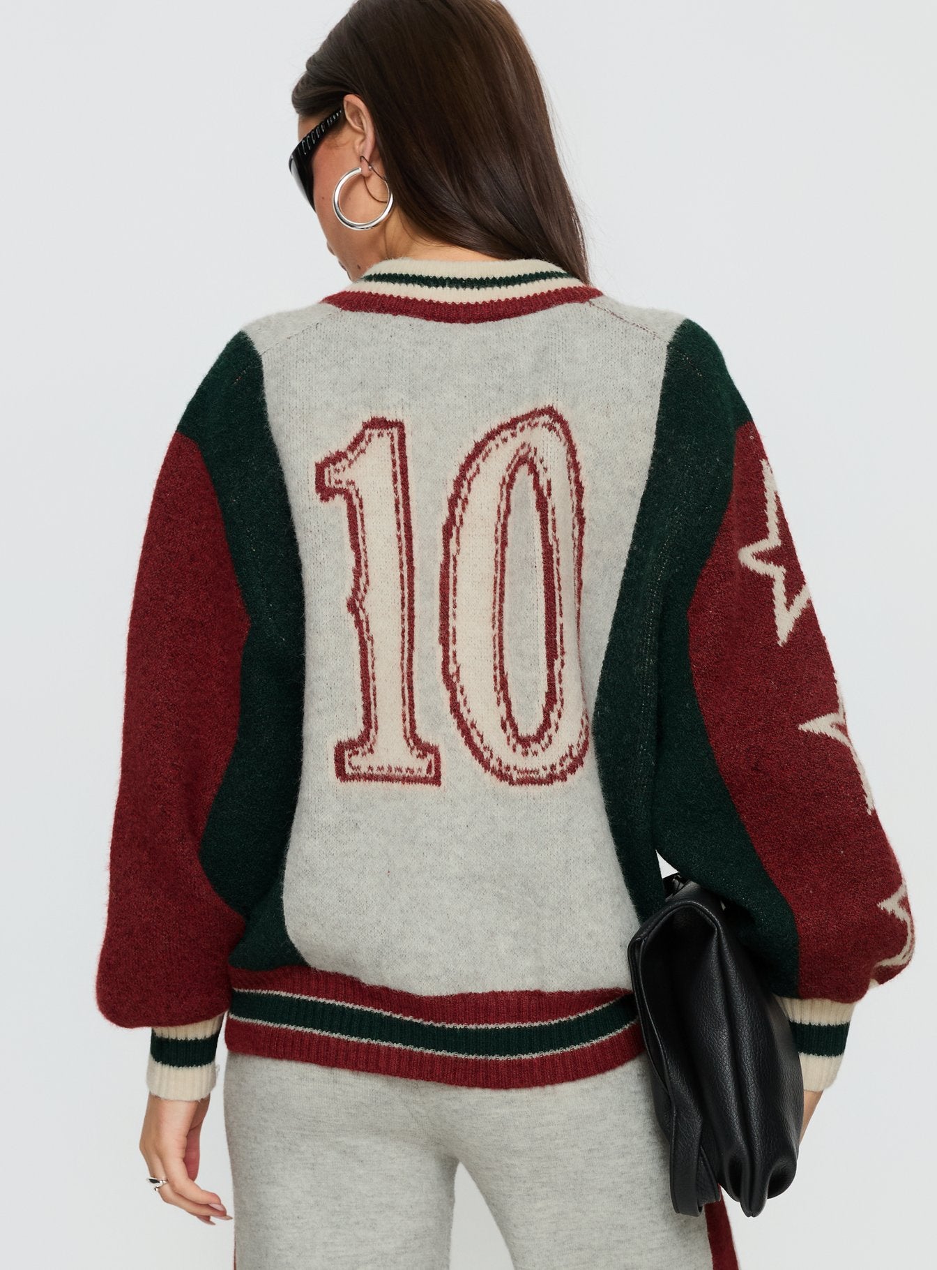 Brandyce Graphic Knit Jacket Grey / Red-Vipp Girl