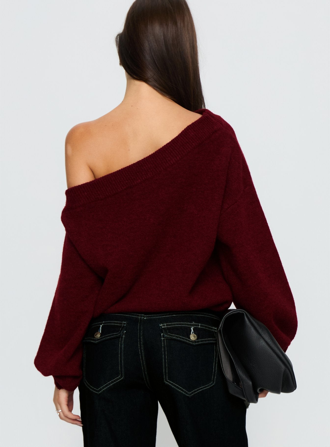 Noble Off The Shoulder Sweater Red-Vipp Girl