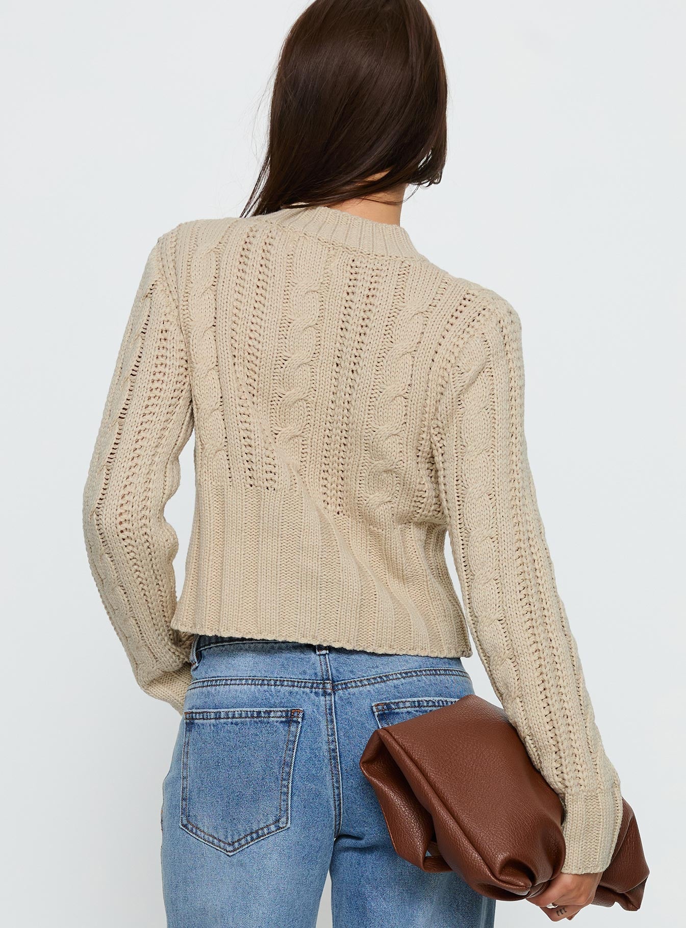 Donielle Cable Knit Cardigan Beige-Vipp Girl