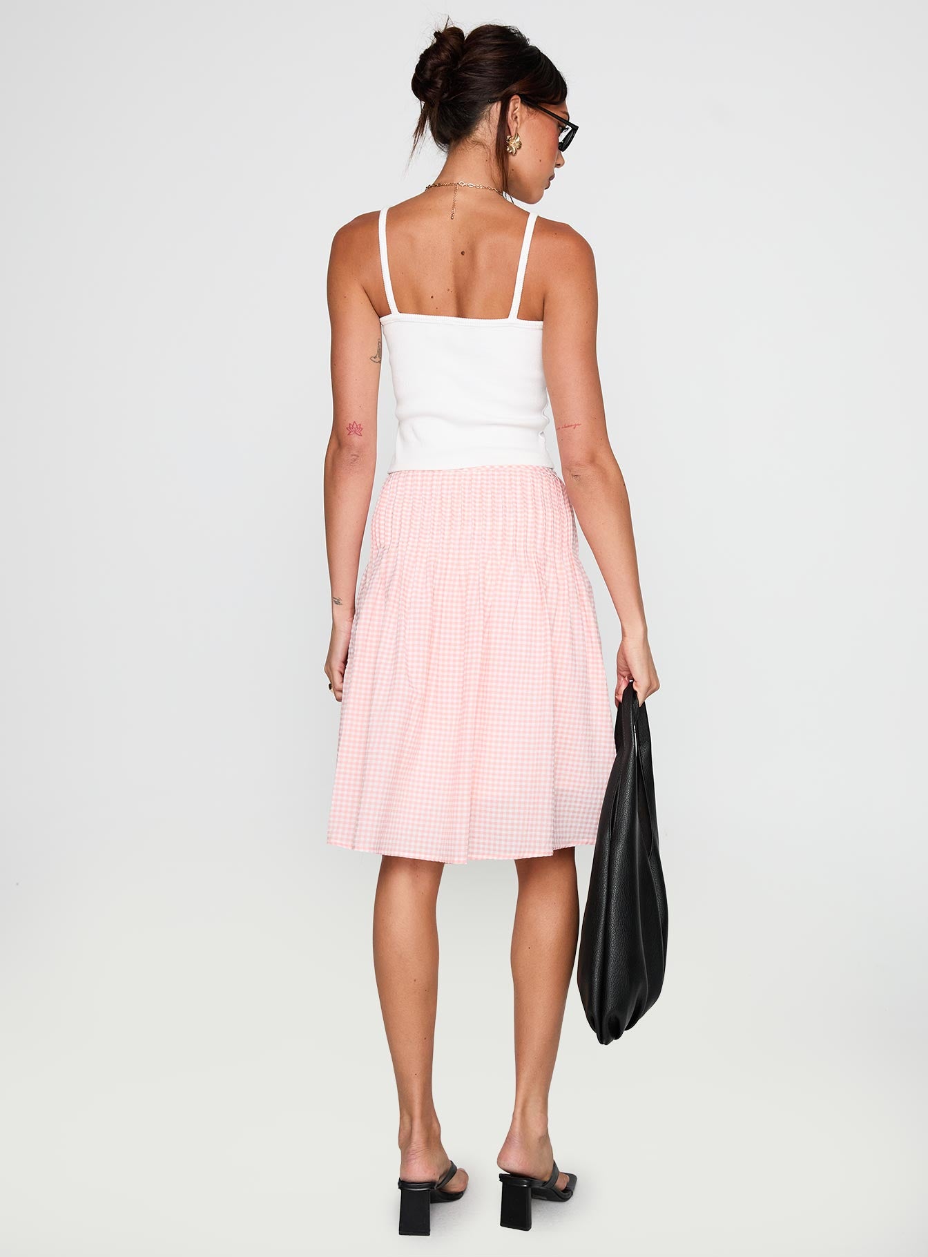 Maryanna Midi Skirt Pink Gingham-Vipp Girl