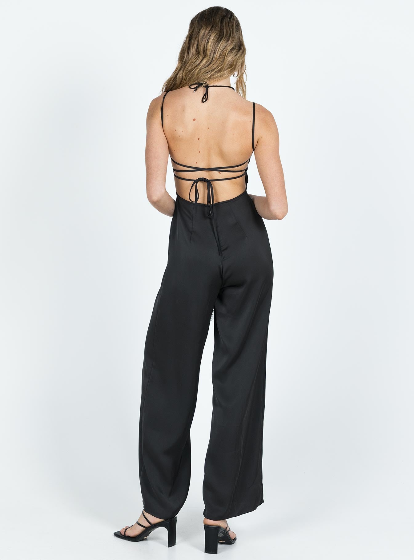 Bryne Satin Jumpsuit Black-Vipp Girl