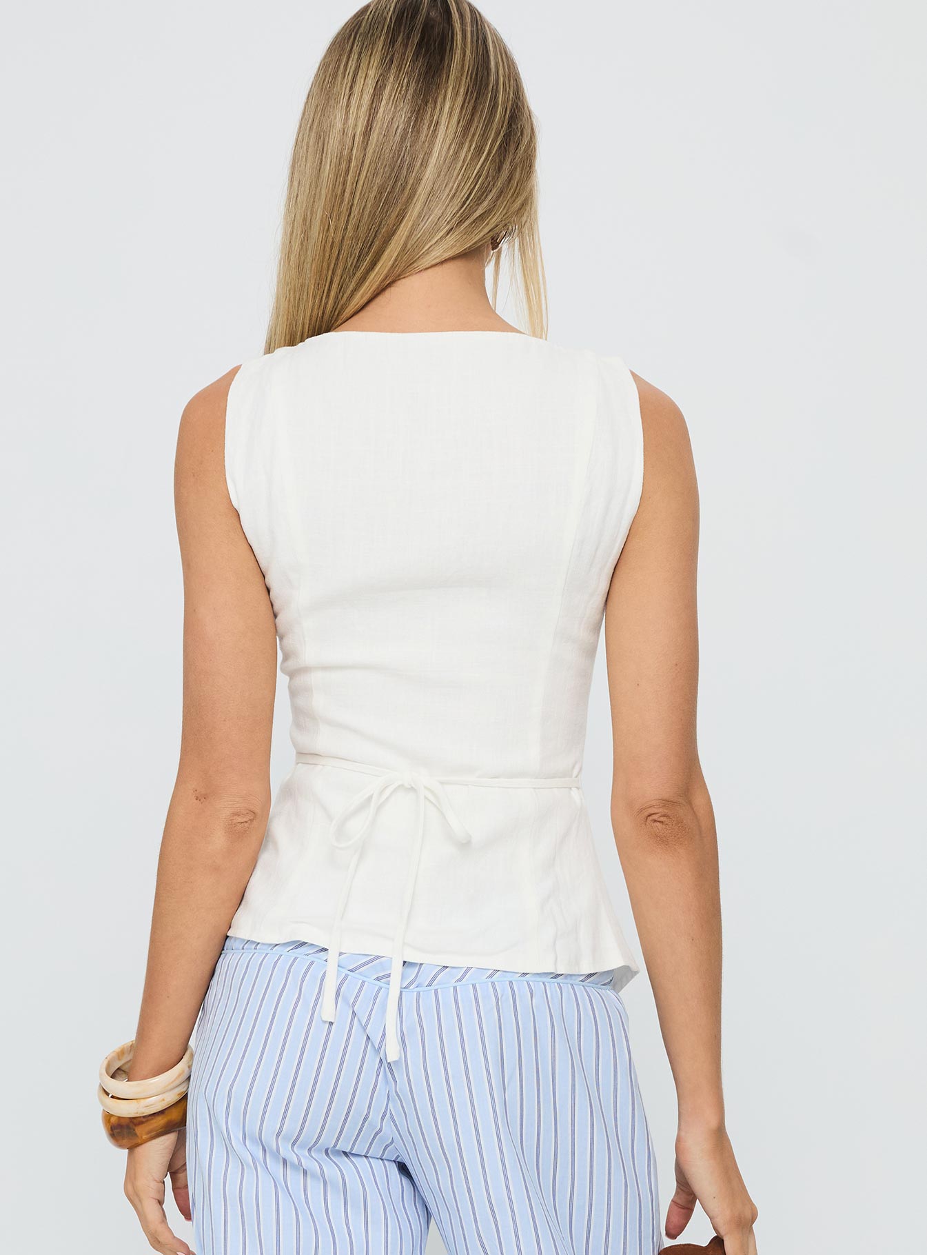 Dulcinea Longline Vest Top White-Vipp Girl