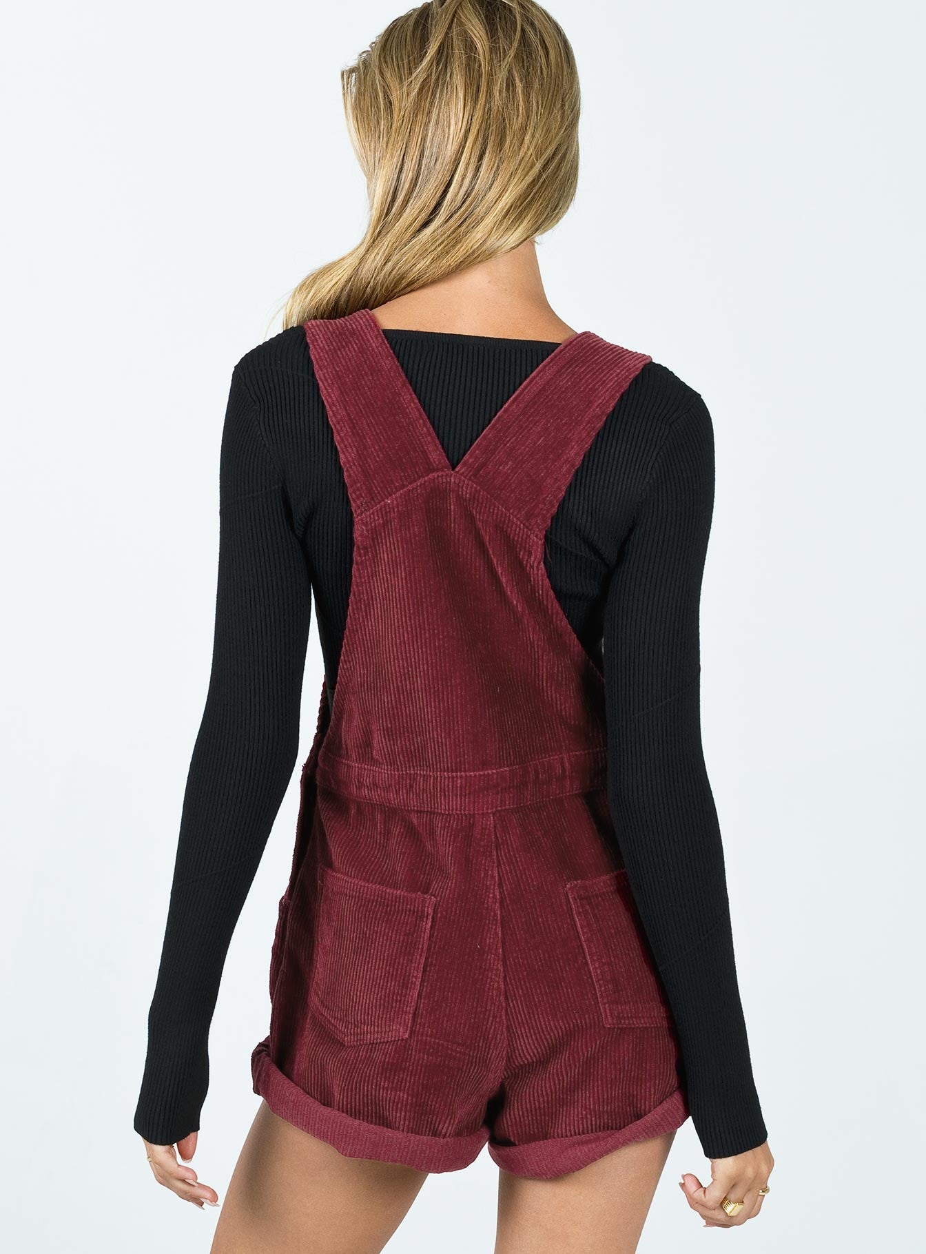 Kacey Short Overalls Burgundy-Vipp Girl