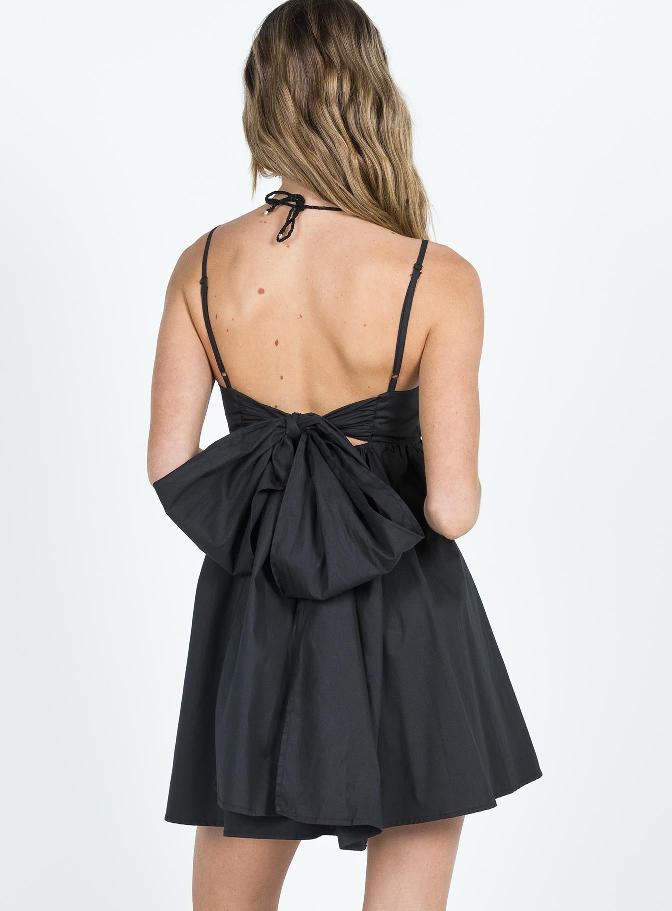 Lynelle Bow Mini Dress Black-Vipp Girl
