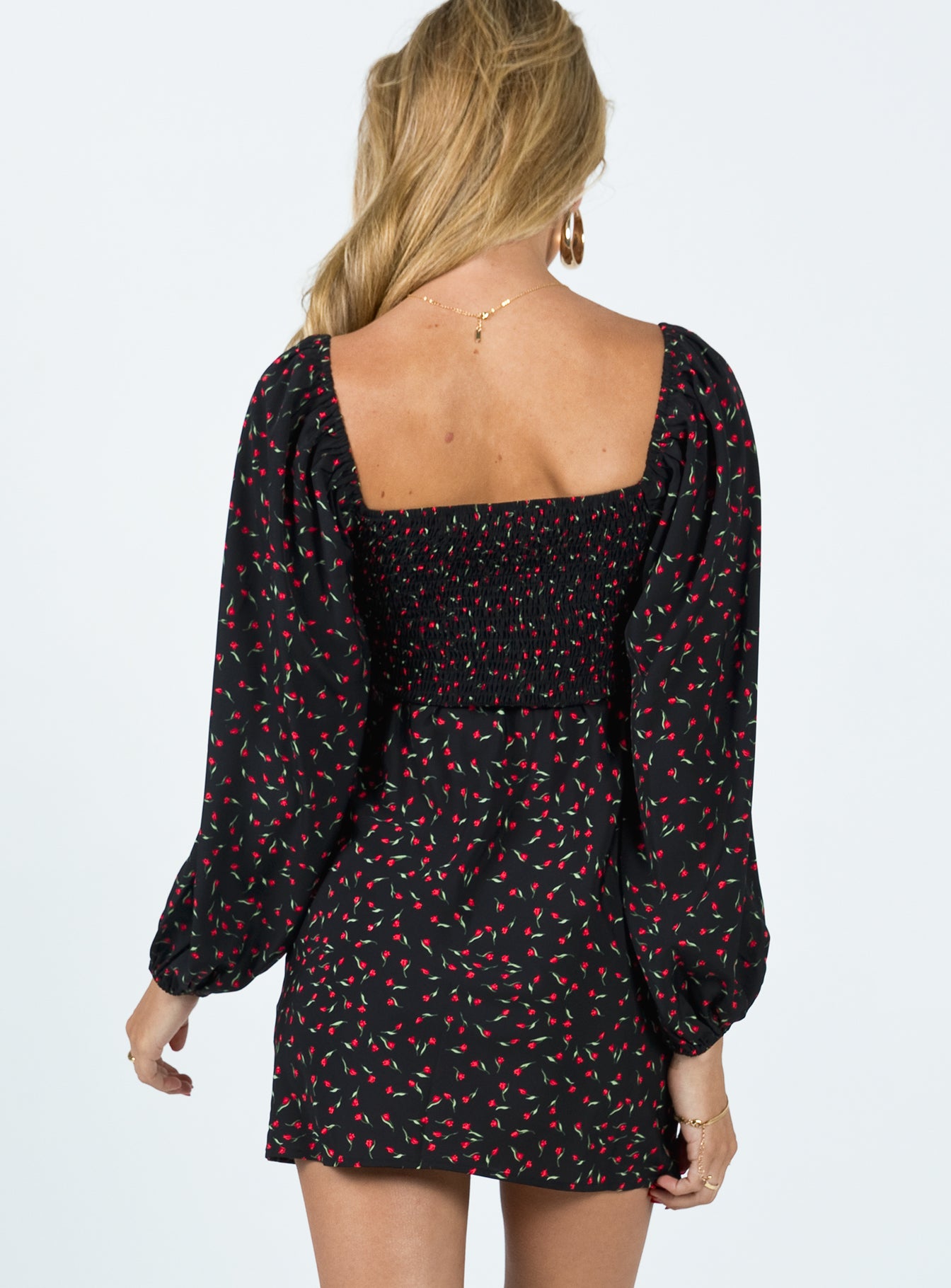 Nakita Long Sleeve Mini Black Floral-Vipp Girl