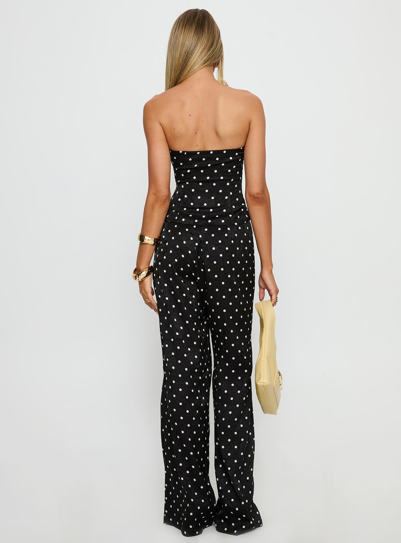 Powdered Sugar Strapless Set Black Polka-Vipp Girl