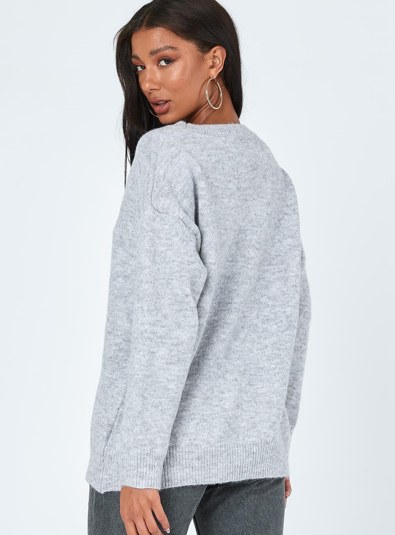 Kelsea Oversized Sweater Grey-Vipp Girl